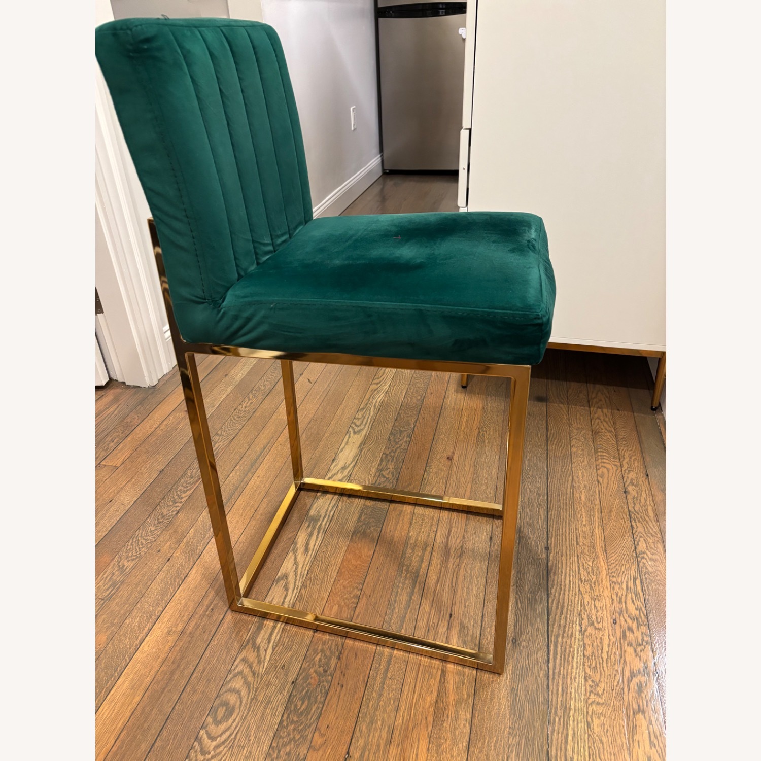 Green Velvet Bar Stools - image-1