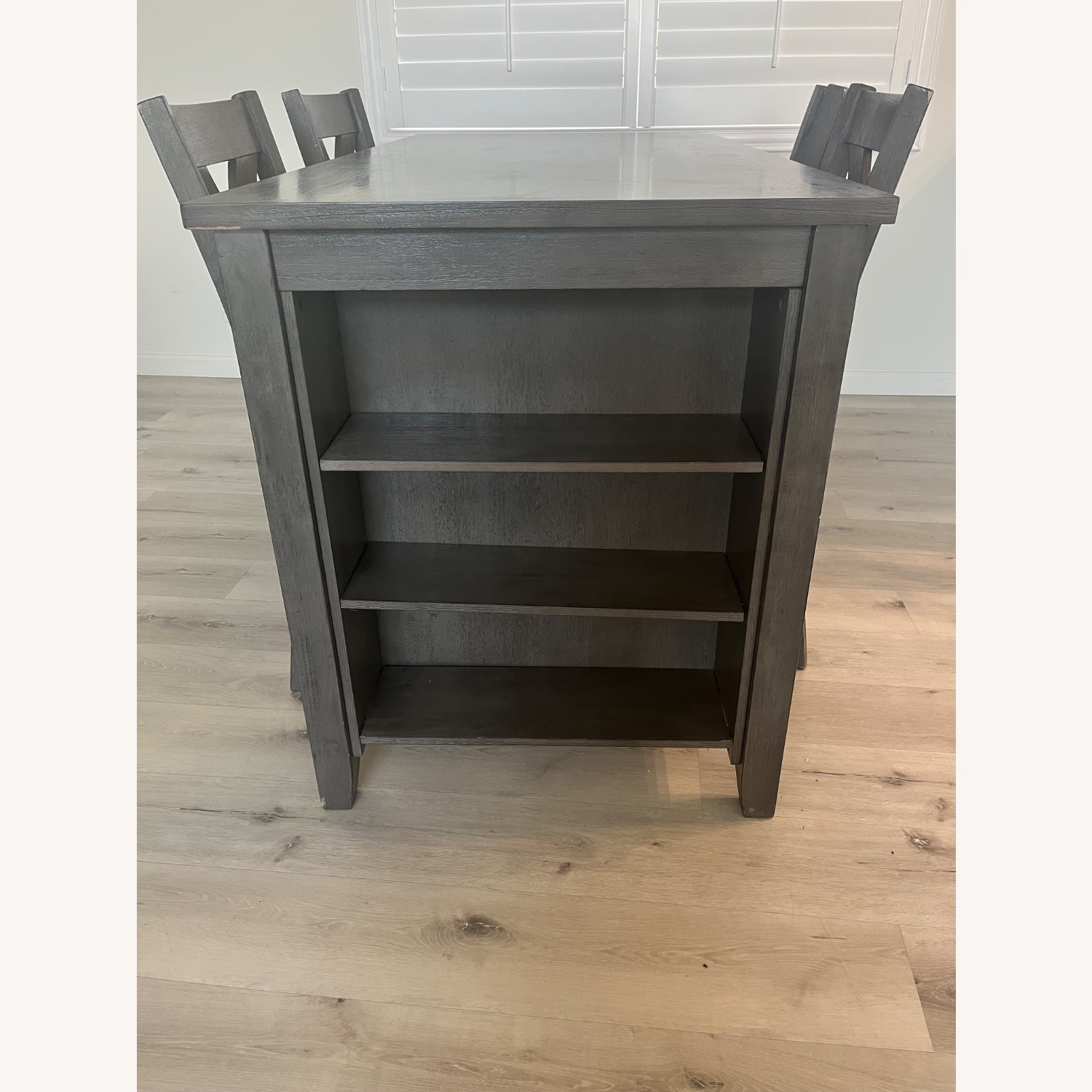 Ashley Furniture Charcoal Table + 4 Barstools - image-2