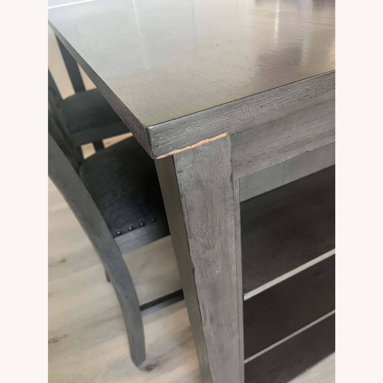 Ashley Furniture Charcoal Table + 4 Barstools - image-3