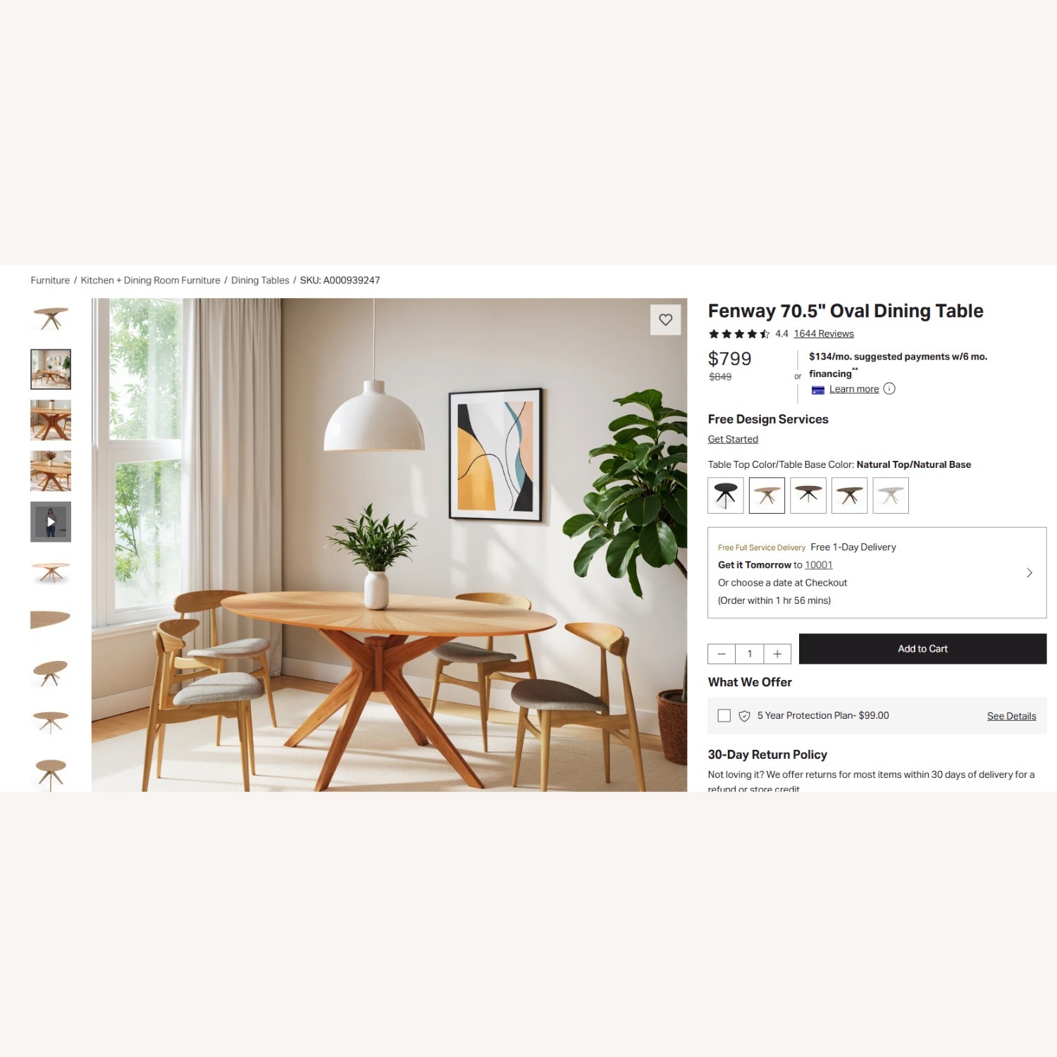 AllModern Fenway Mid Century Wood Dining Table - image-4