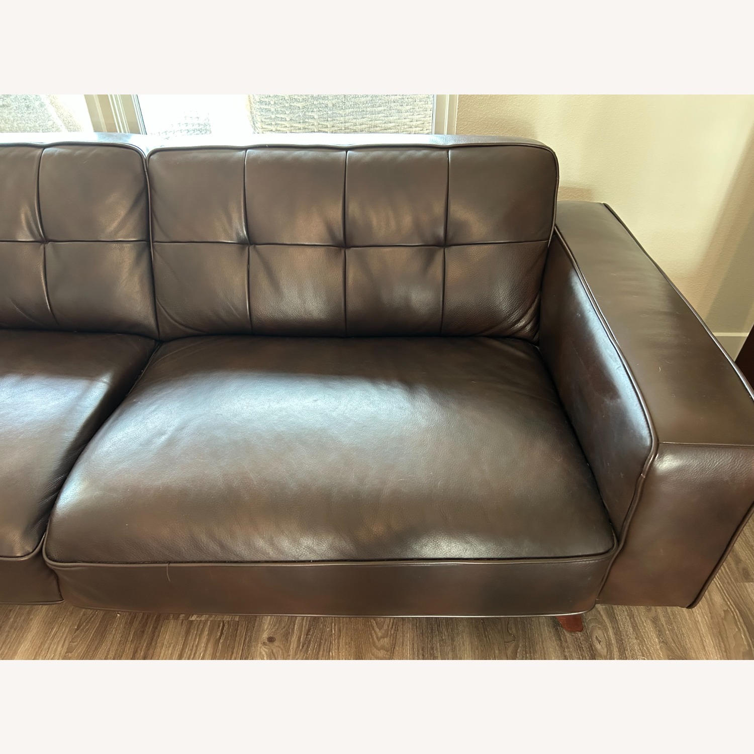 Espresso Leather Sectional Sofa - AptDeco