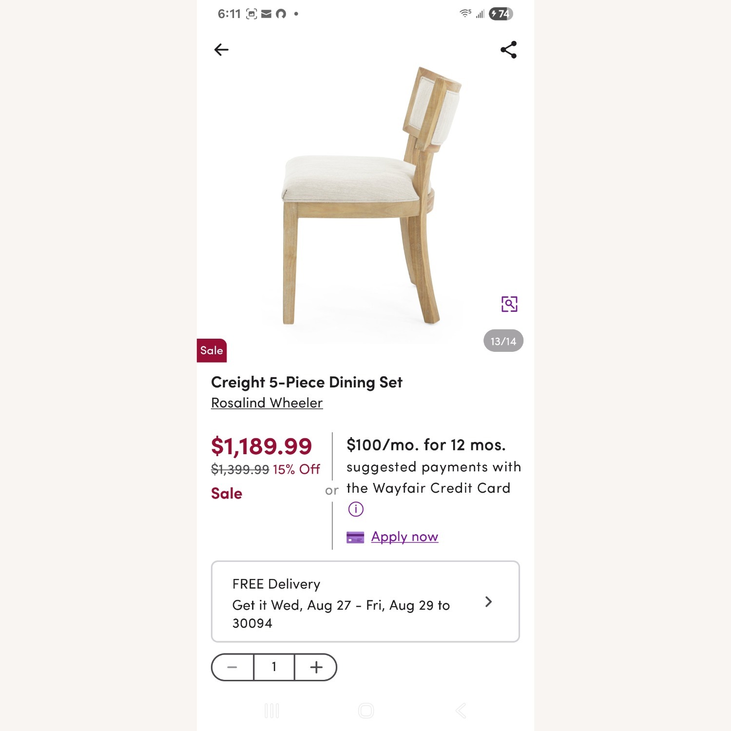 Creight 5- piece Dining Set by Rosalinder Wheeler - image-2