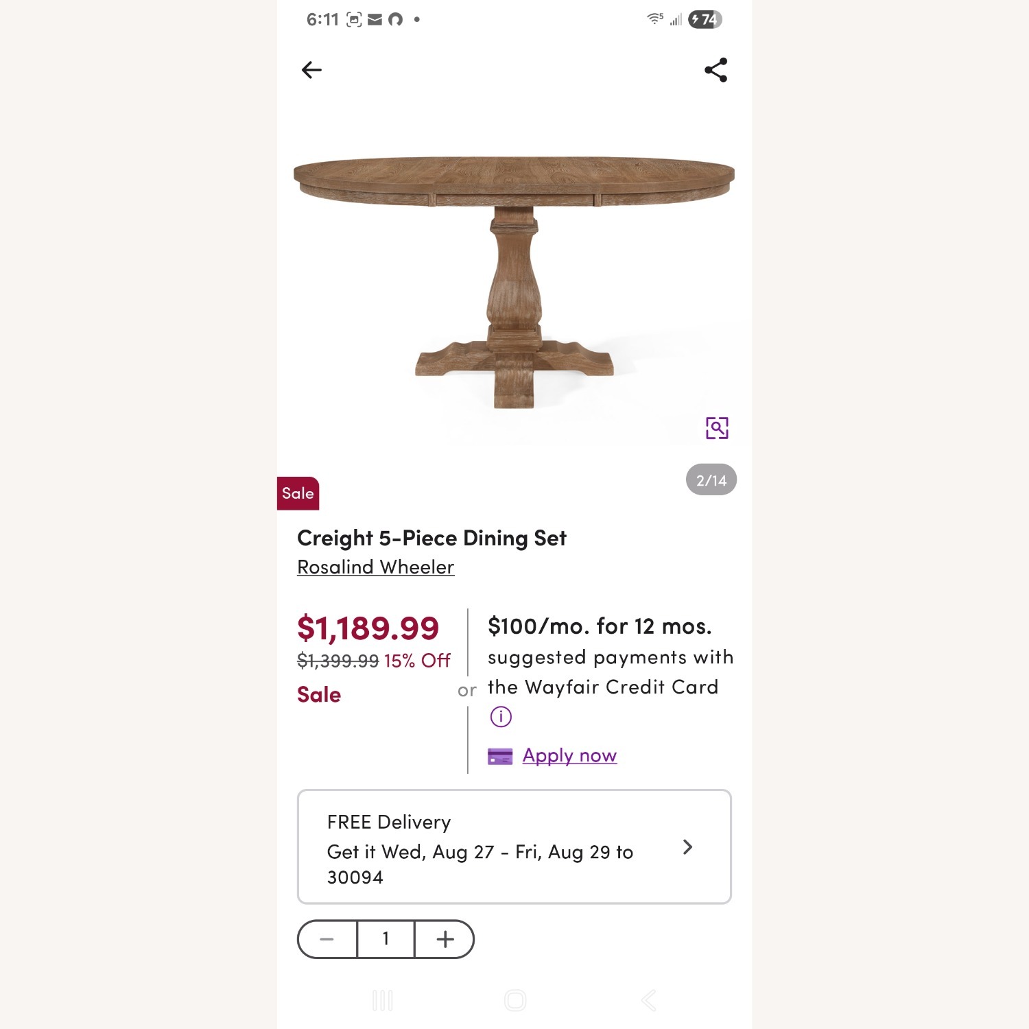 Creight 5- piece Dining Set by Rosalinder Wheeler - image-6