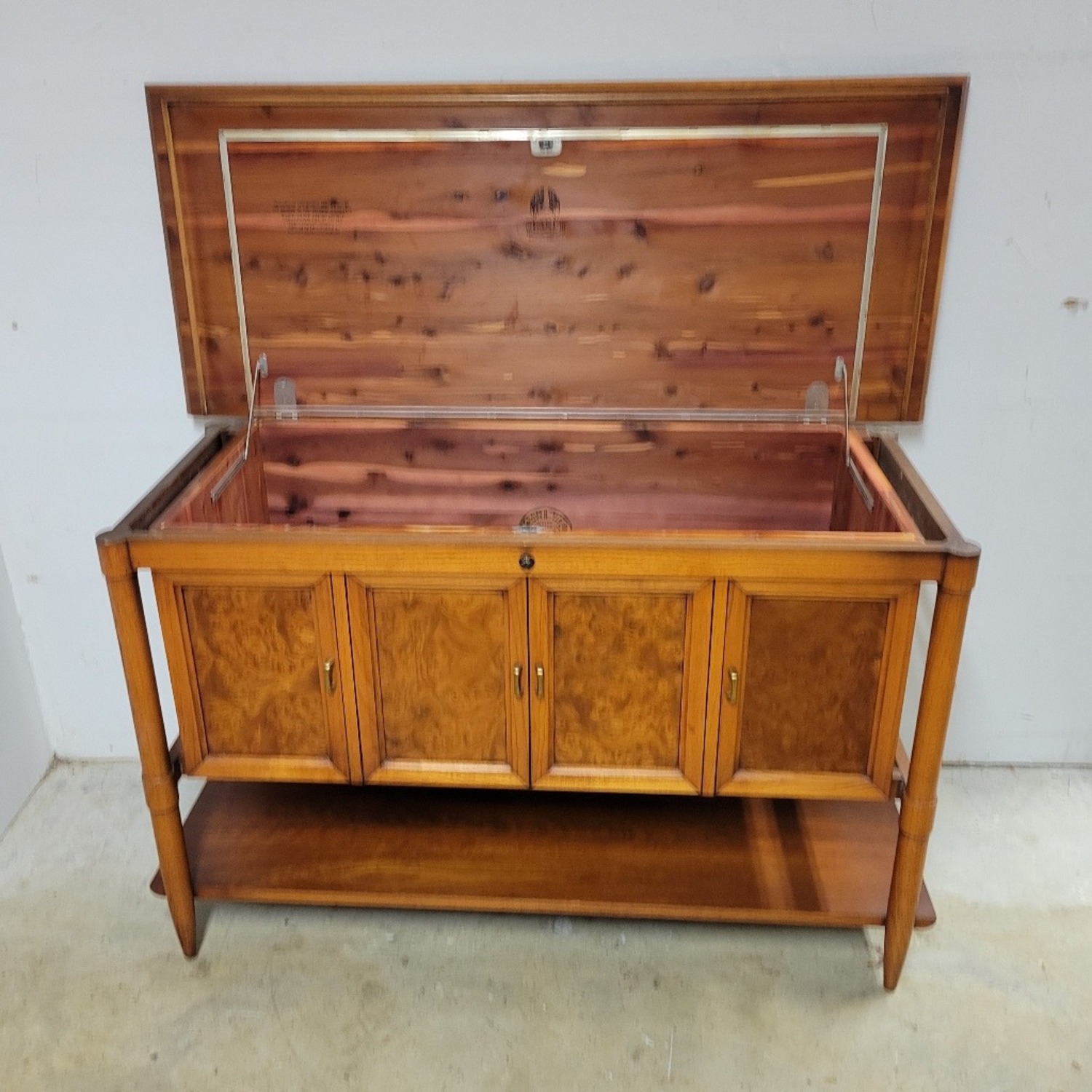 Mid-Century Modern Lane Burl Wood Cedar Chest - image-3