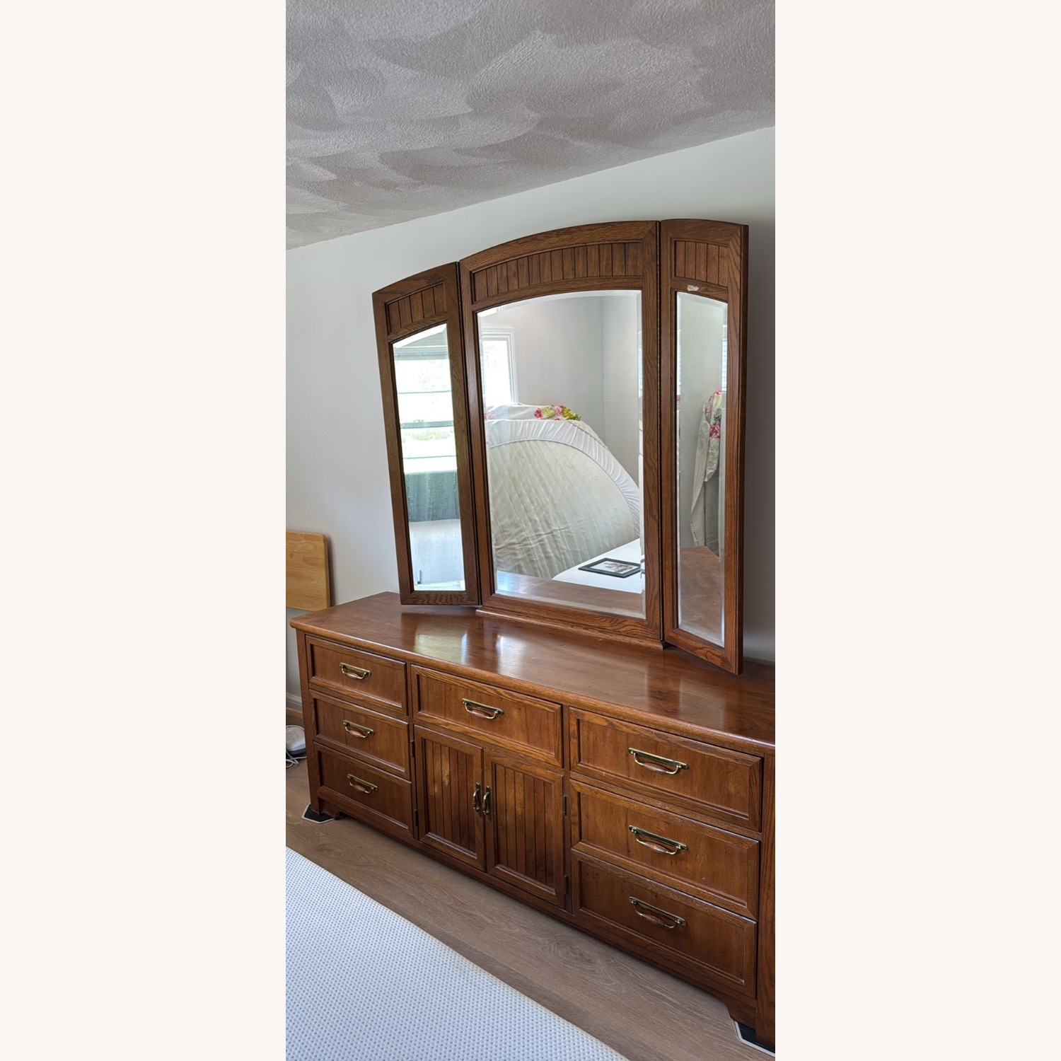 Thomasville Solid Wood Dresser with Mirror - image-1