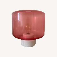 CB2 Vintage Pink Glass and Marble Table Lamp 