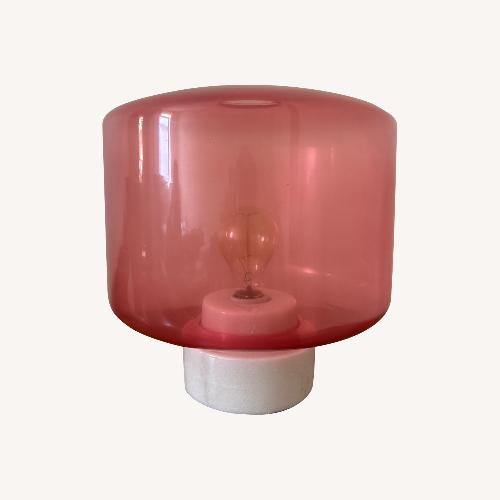Used CB2 Vintage Pink Glass and Marble Table Lamp for sale on AptDeco