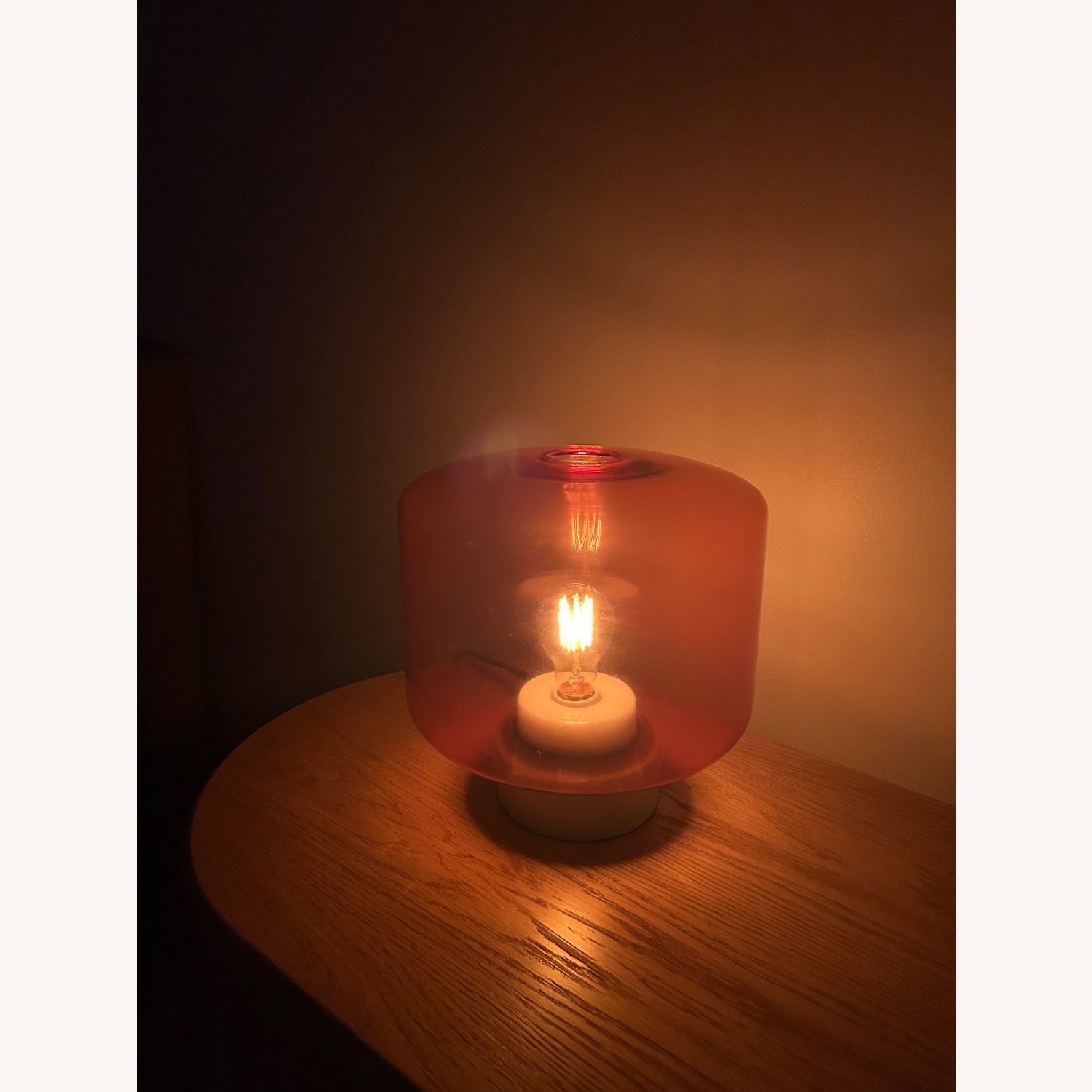 CB2 Vintage Pink Glass and Marble Table Lamp  - image-7