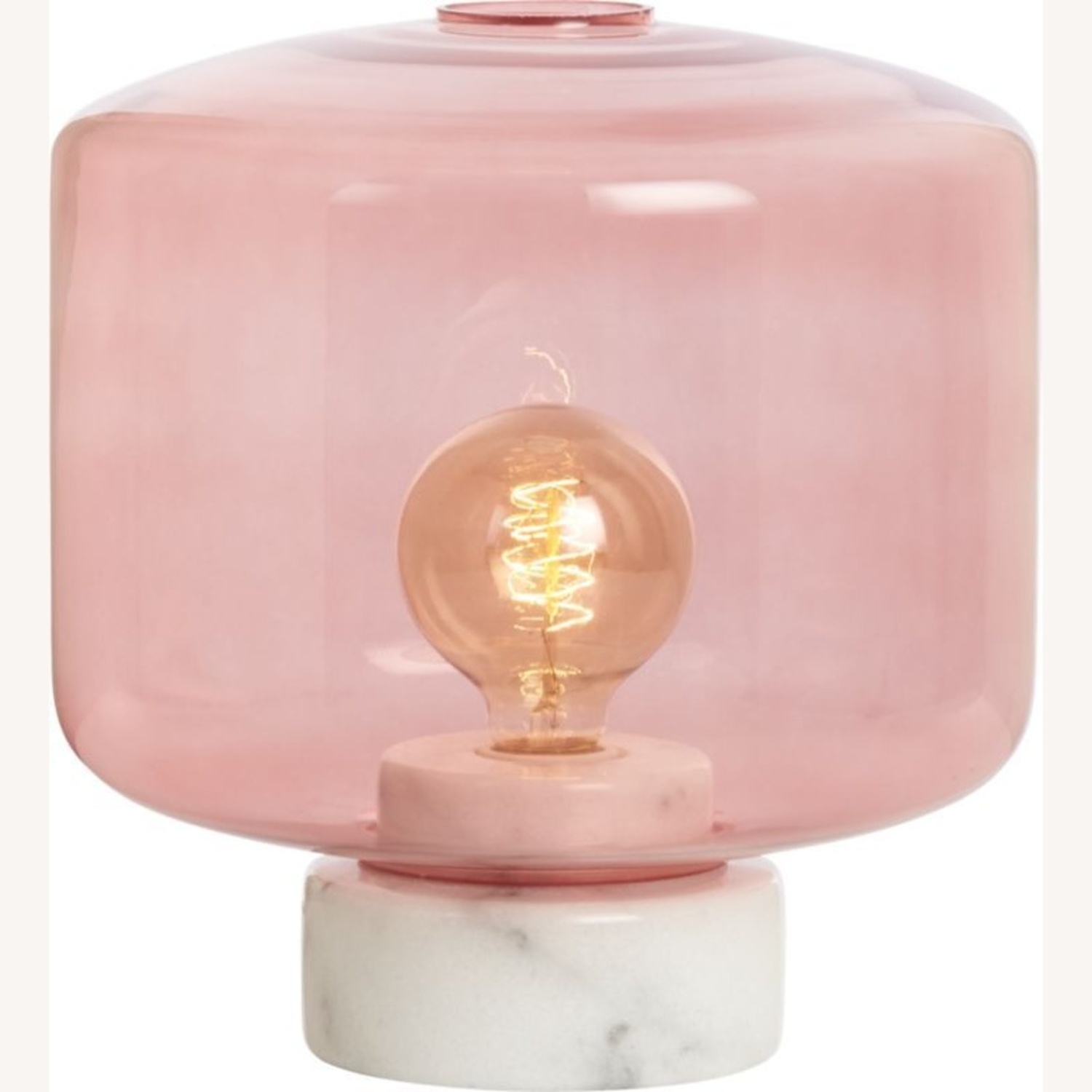 CB2 Vintage Pink Glass and Marble Table Lamp  - image-5