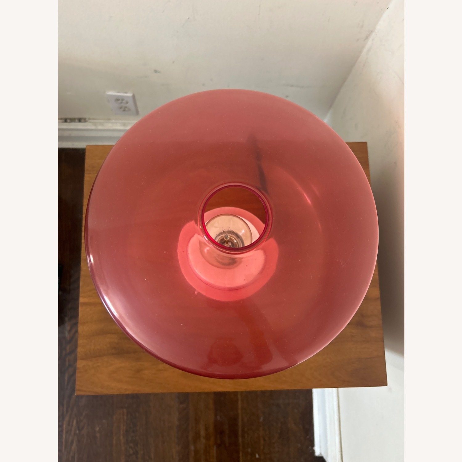 CB2 Vintage Pink Glass and Marble Table Lamp  - image-3