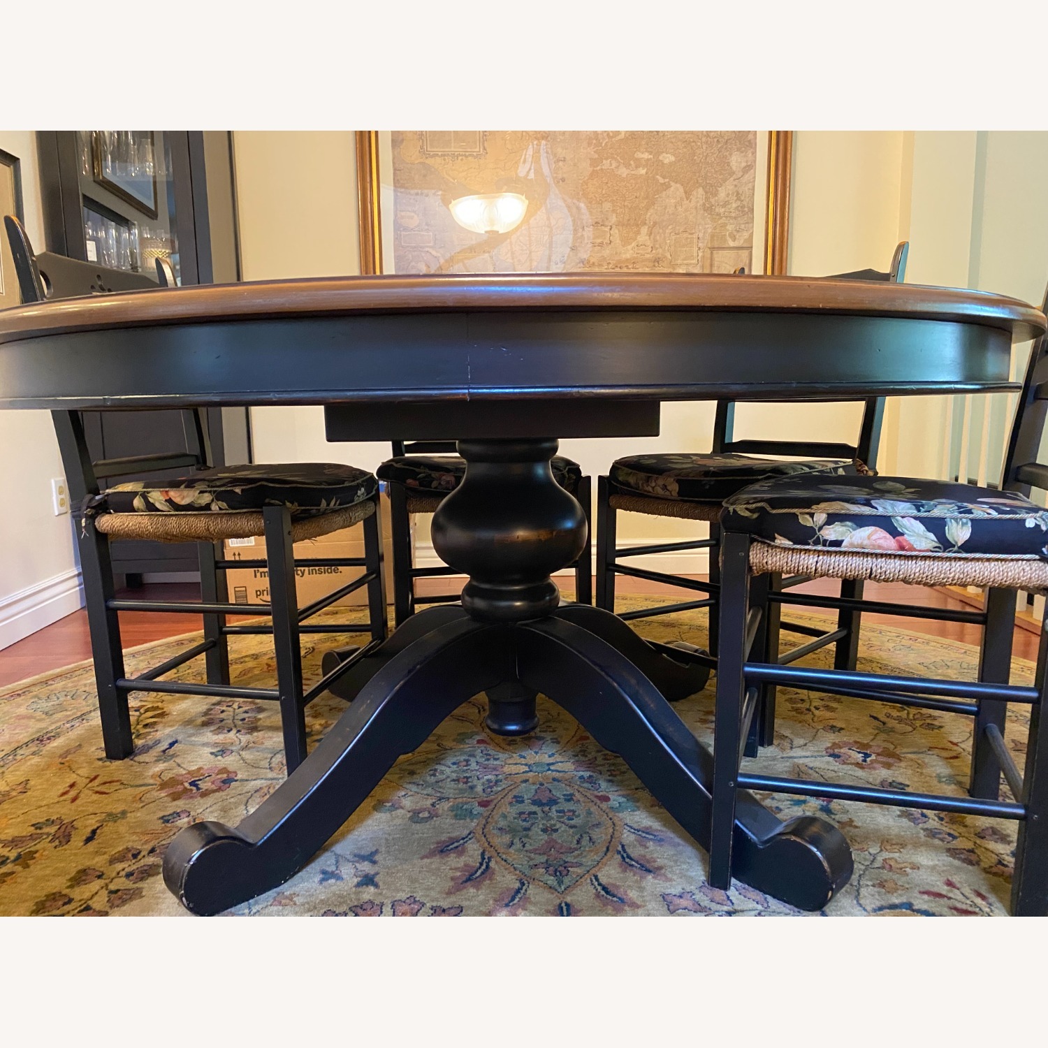 60" Round French Country Table and 6 Chairs - image-3