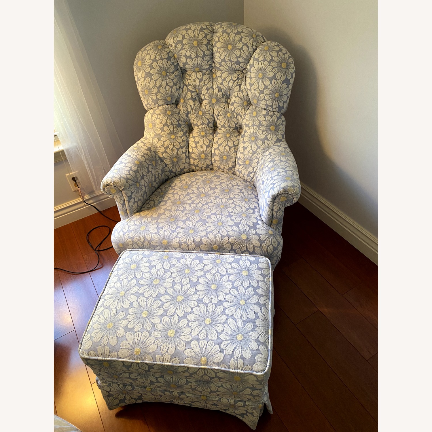 Ethan Allen Occasional Chair With Ottoman - image-1