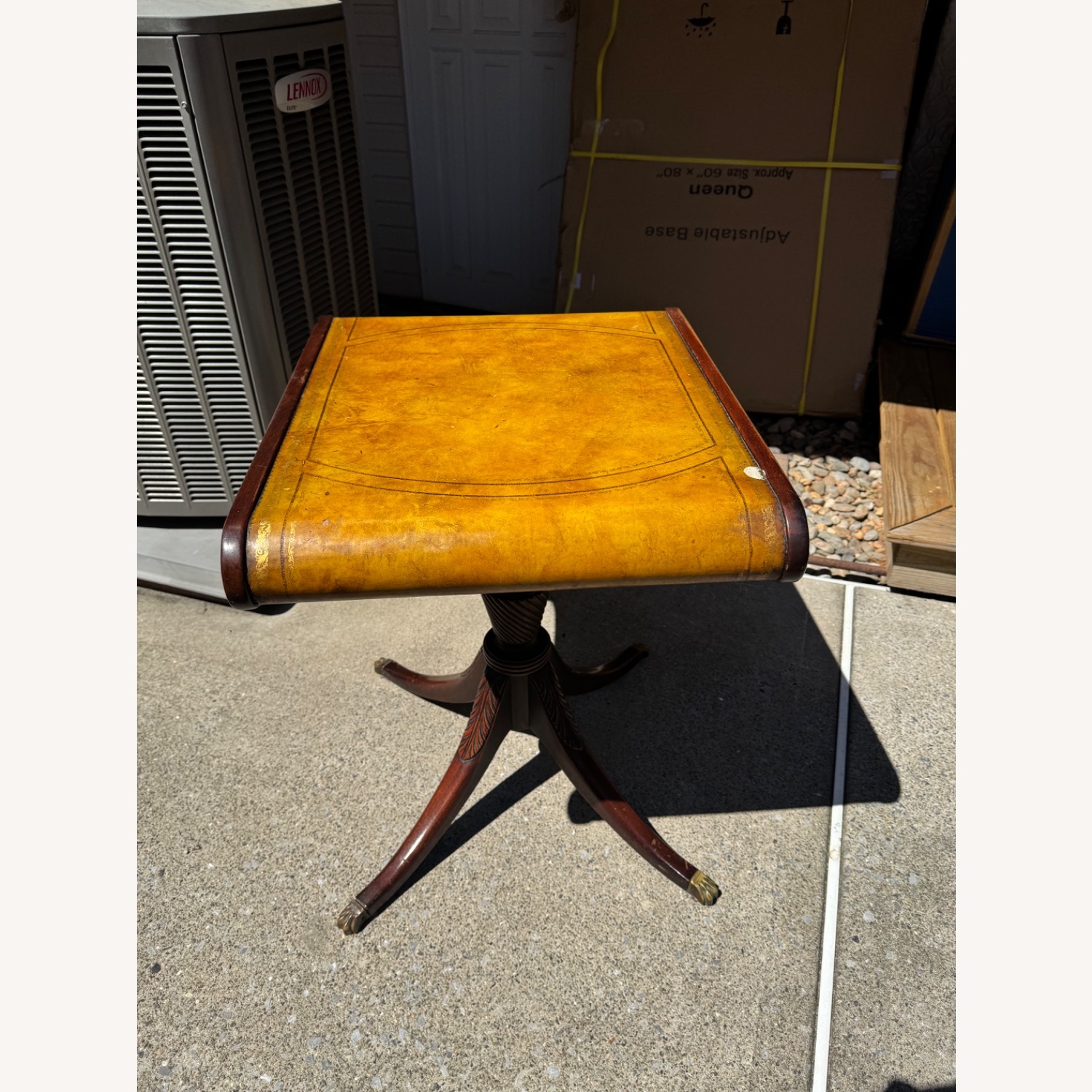 Vintage Leather Top End Tables - image-2