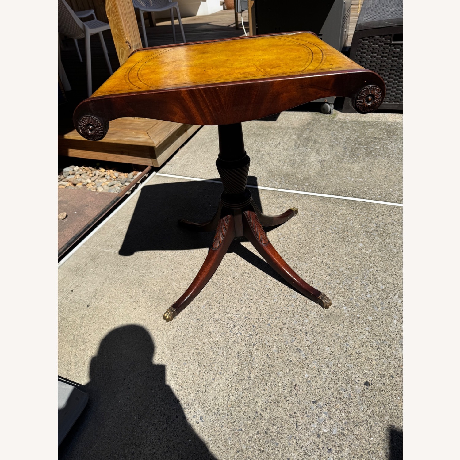 Vintage Leather Top End Tables - image-3