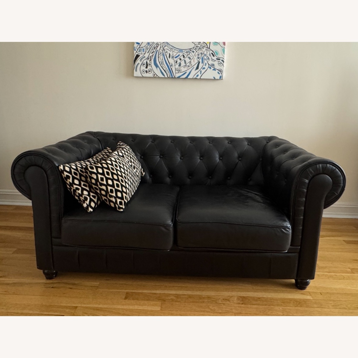  AllModern Leather Chesterfield Loveseat - image-1