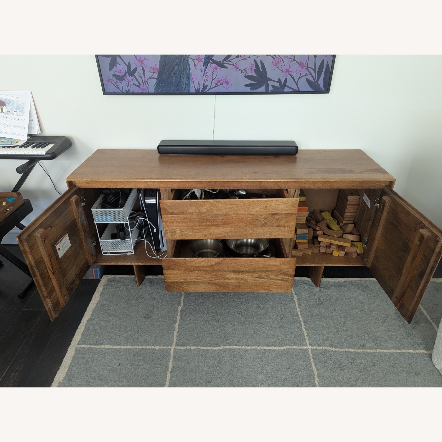 West Elm Anton Solid Wood 63" Buffet, Burnt Wax - image-8