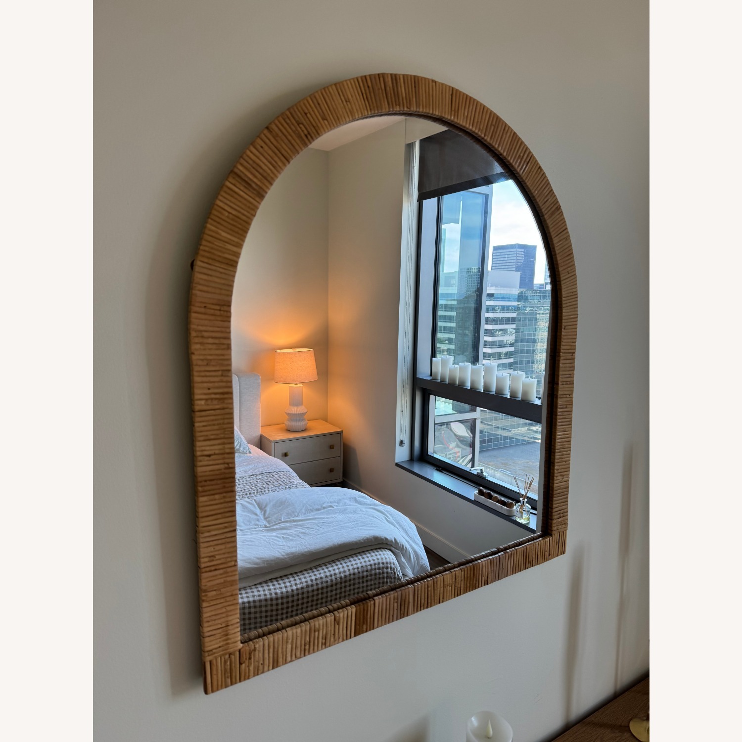 Kate and Laurel Rahfy Arch Natural Wall Mirror - image-1