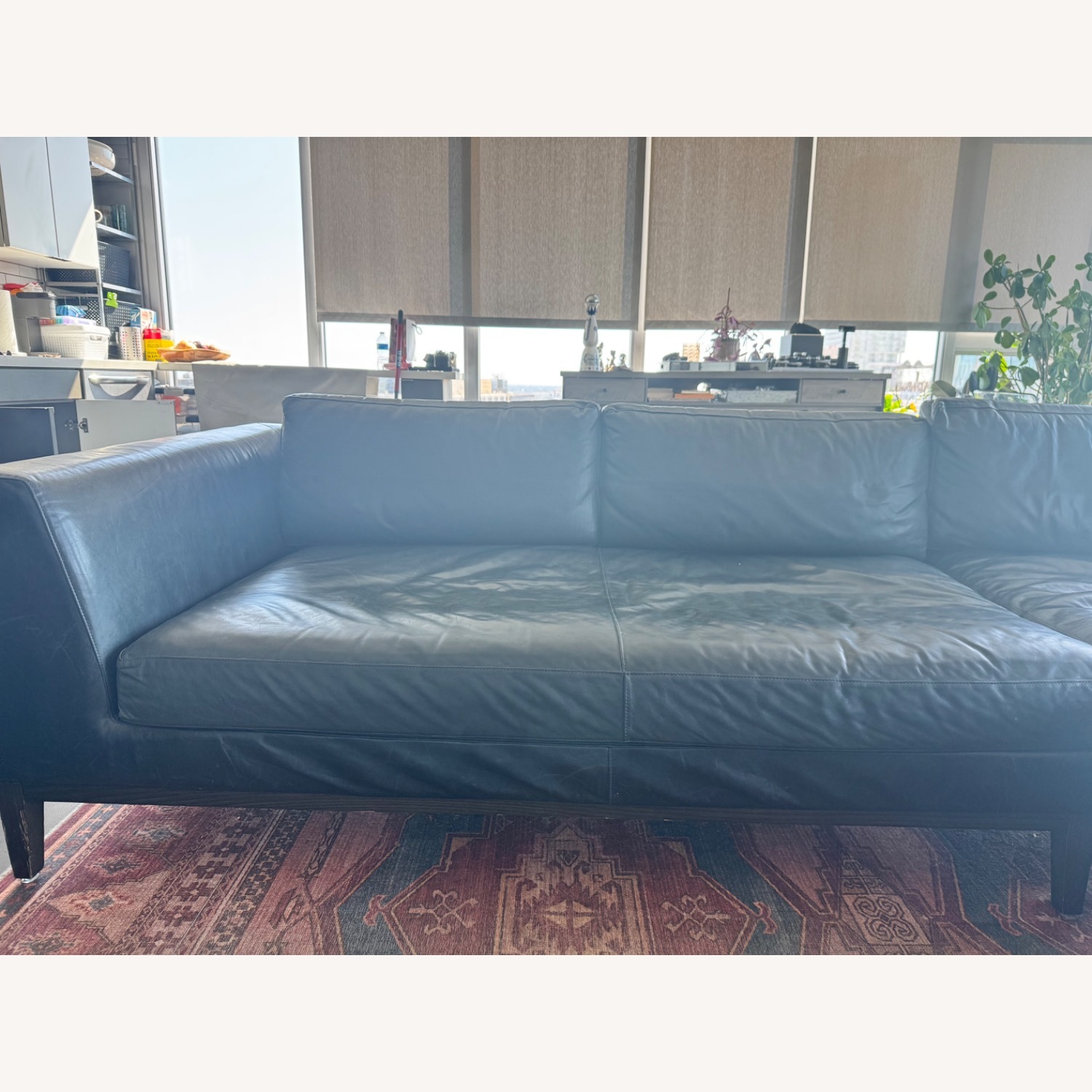 RH Leather Sofa-Chaise - image-1