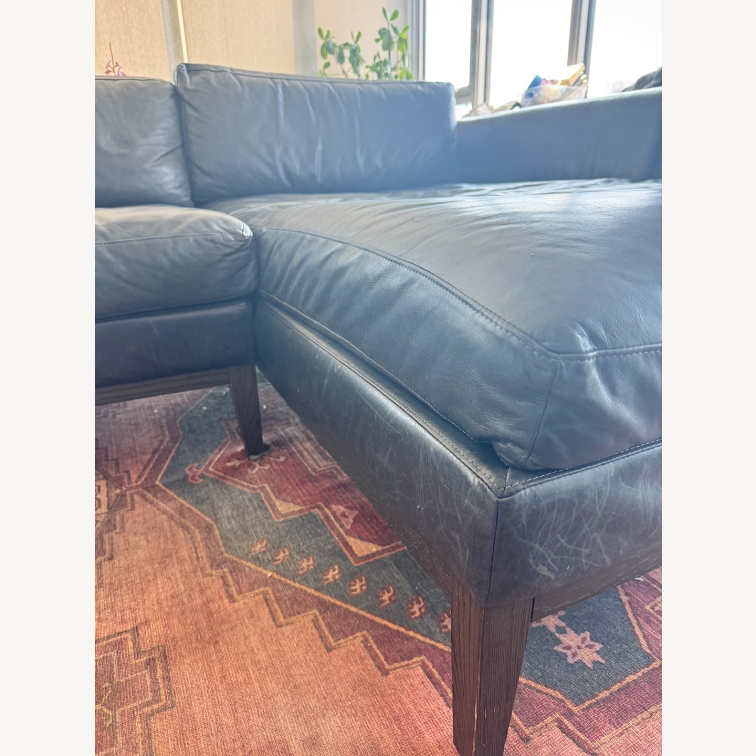 RH Leather Sofa-Chaise - image-6