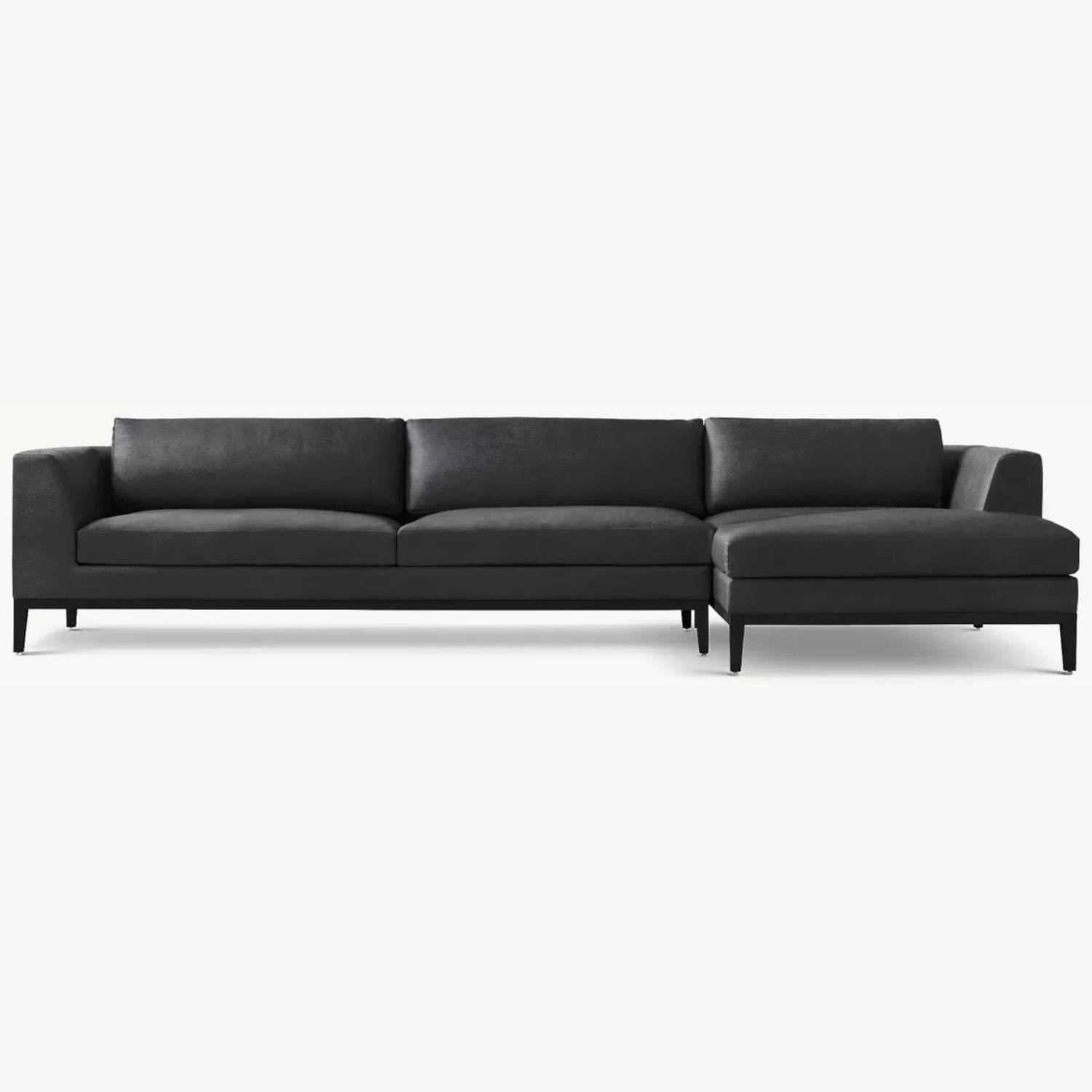 RH Leather Sofa-Chaise - image-0