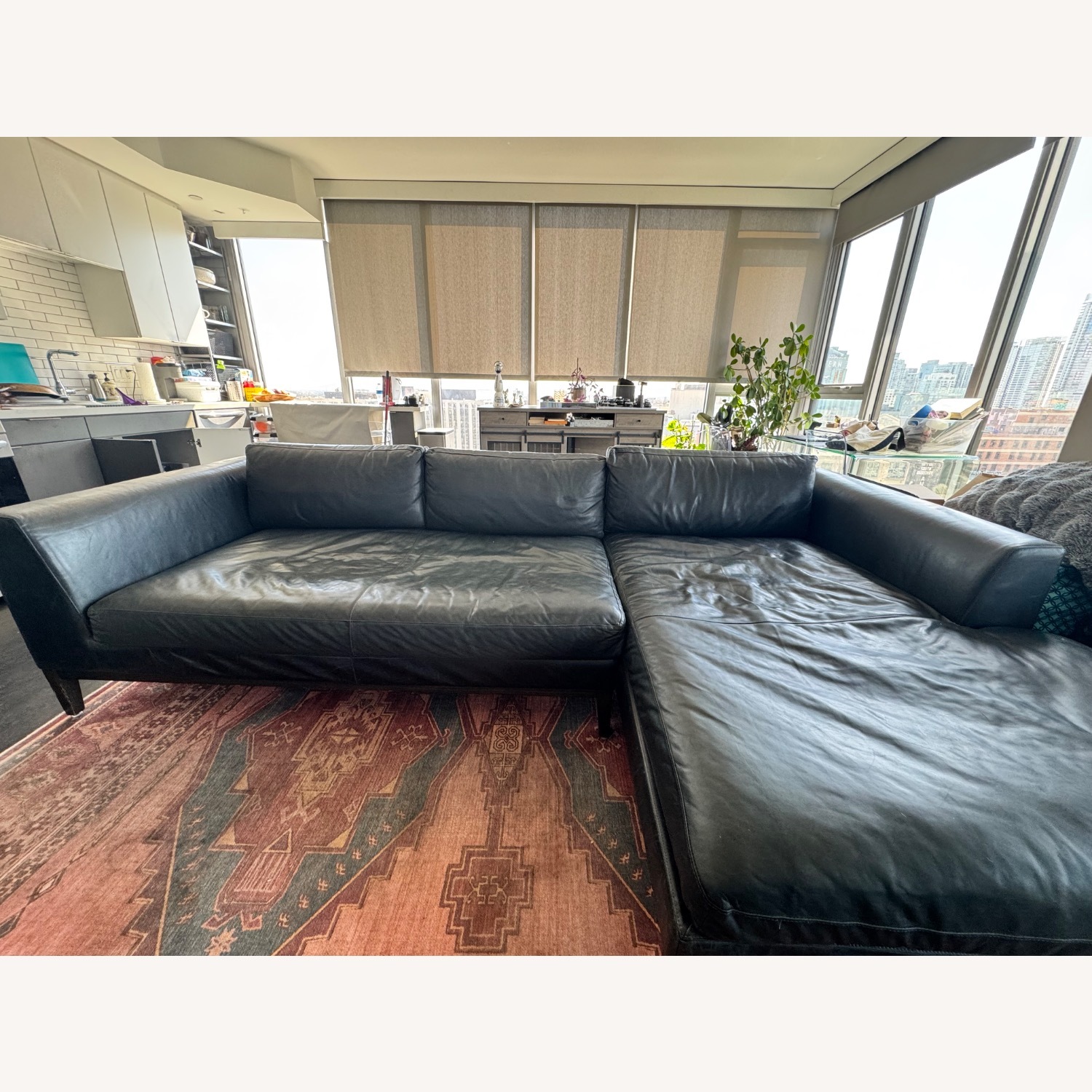 RH Leather Sofa-Chaise - image-2