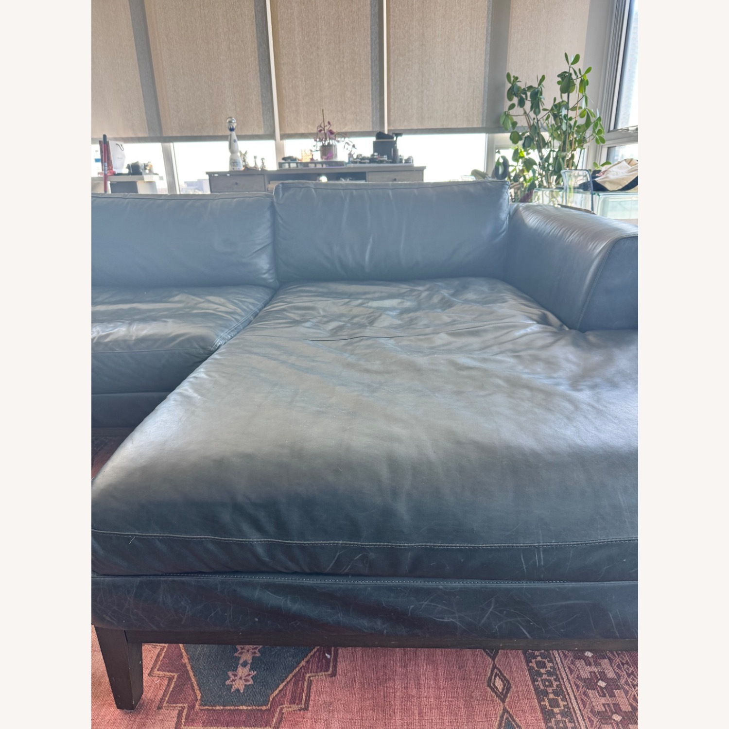 RH Leather Sofa-Chaise - image-8