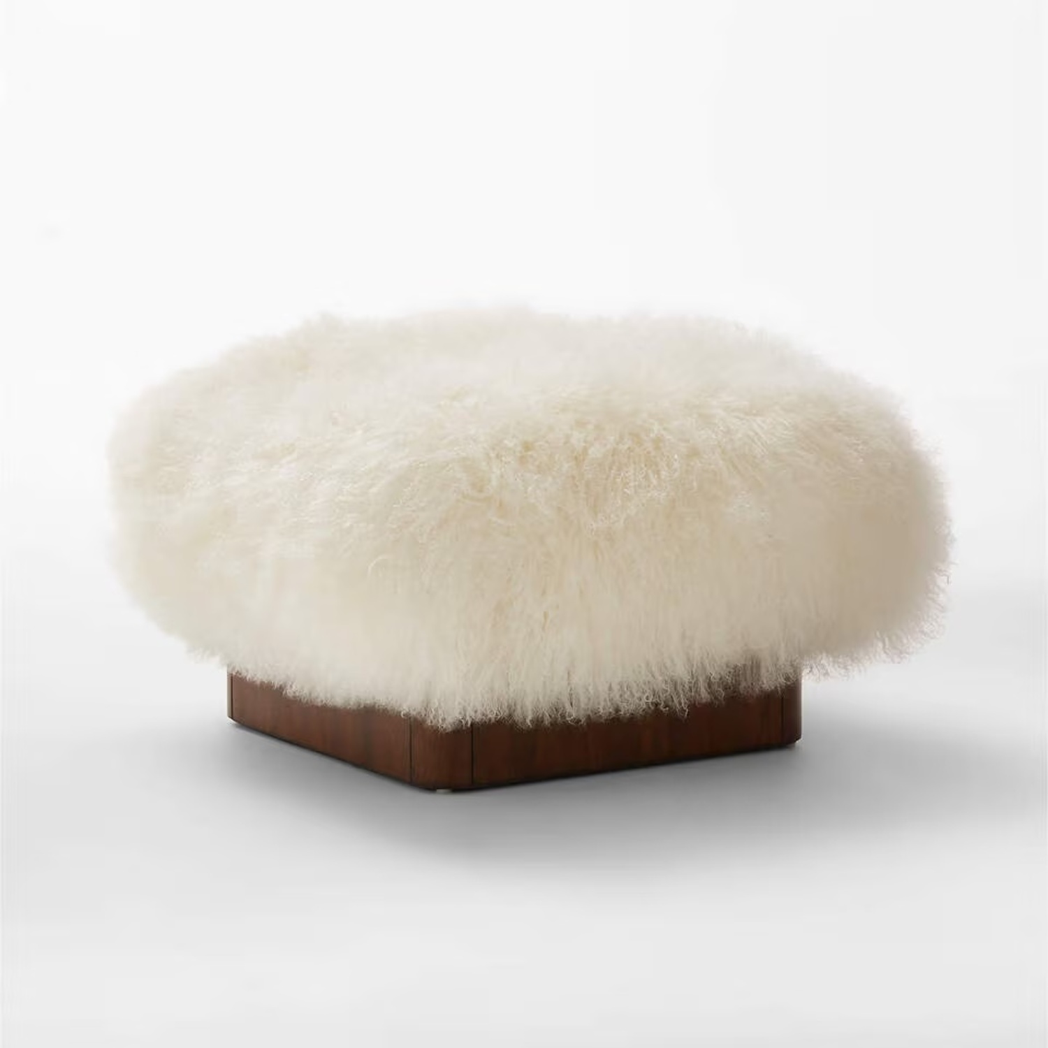 Pelosa White Sheepskin Ottoman - image-4