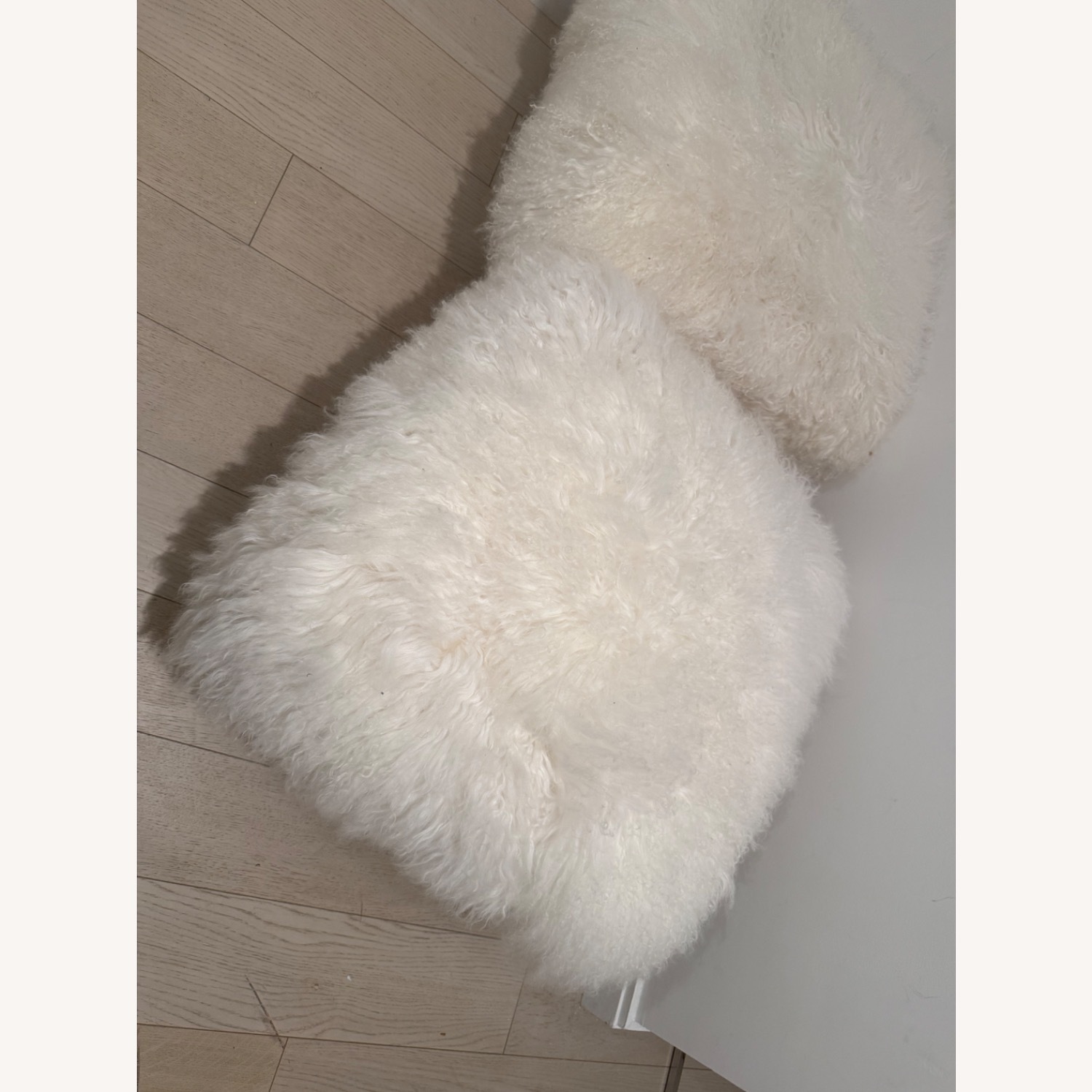 Pelosa White Sheepskin Ottoman - image-3