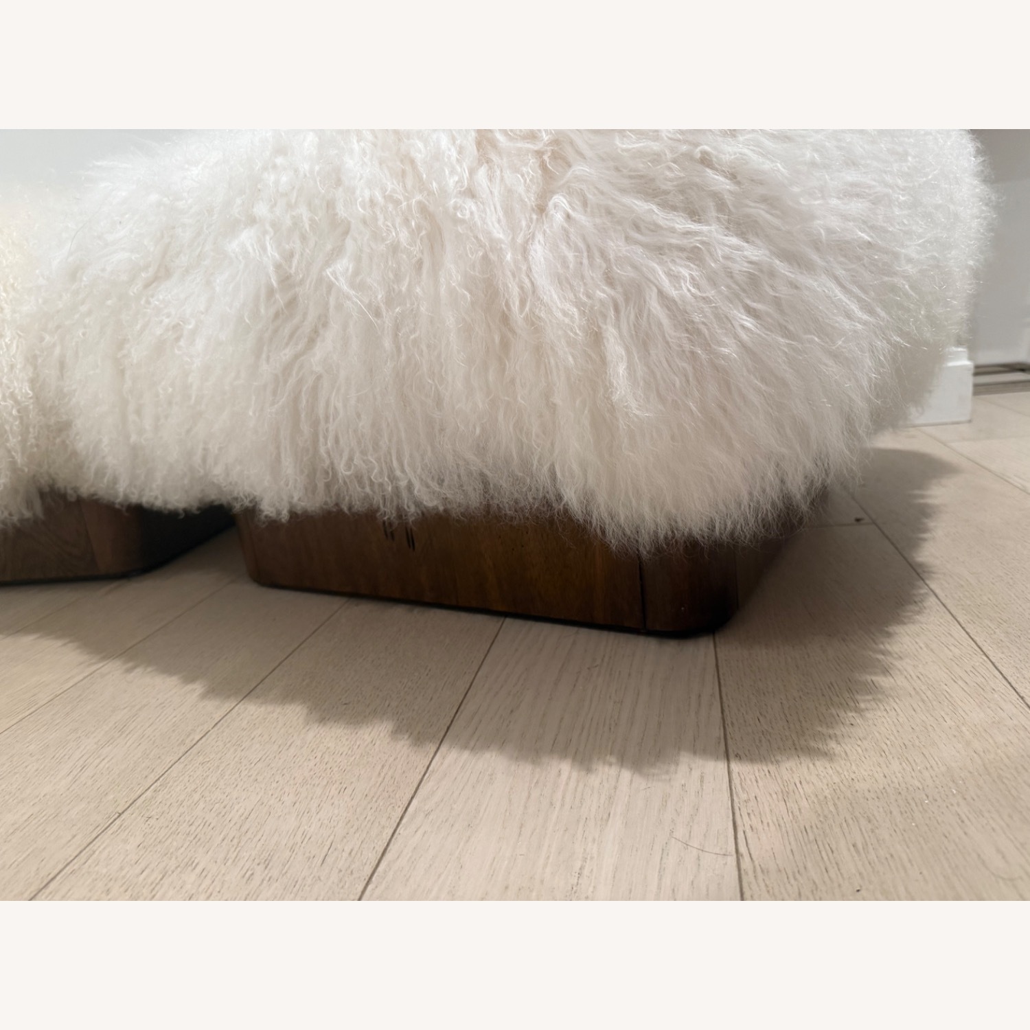 Pelosa White Sheepskin Ottoman - image-2