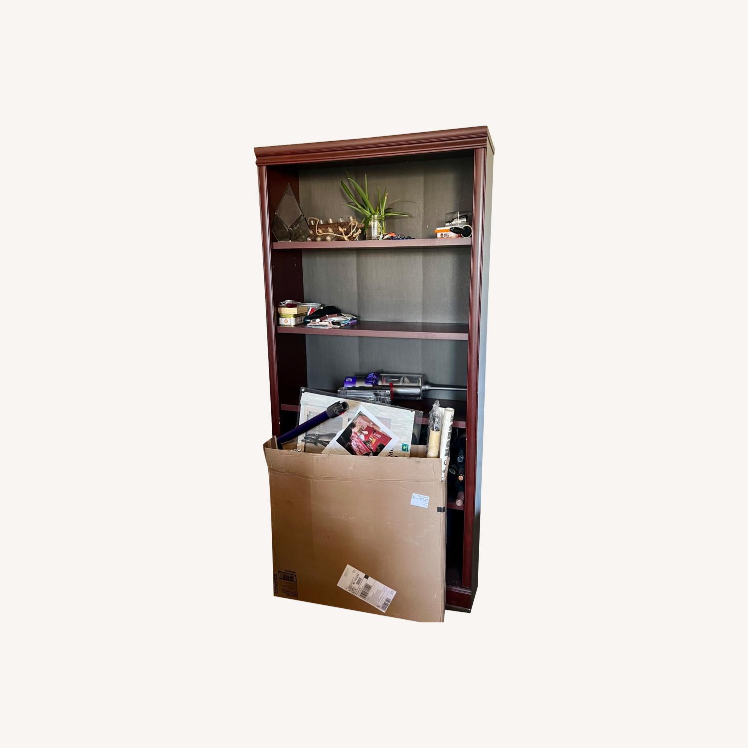 Mahogany Bookcase With Adjustable Shelves - image-0