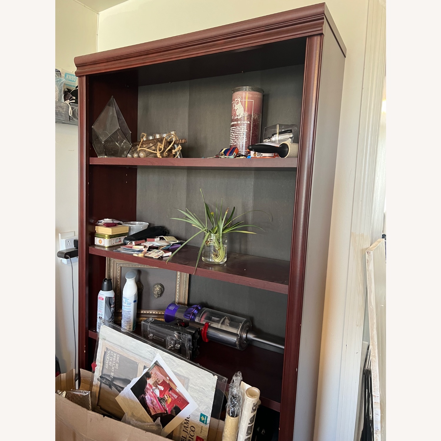 Mahogany Bookcase With Adjustable Shelves - image-2