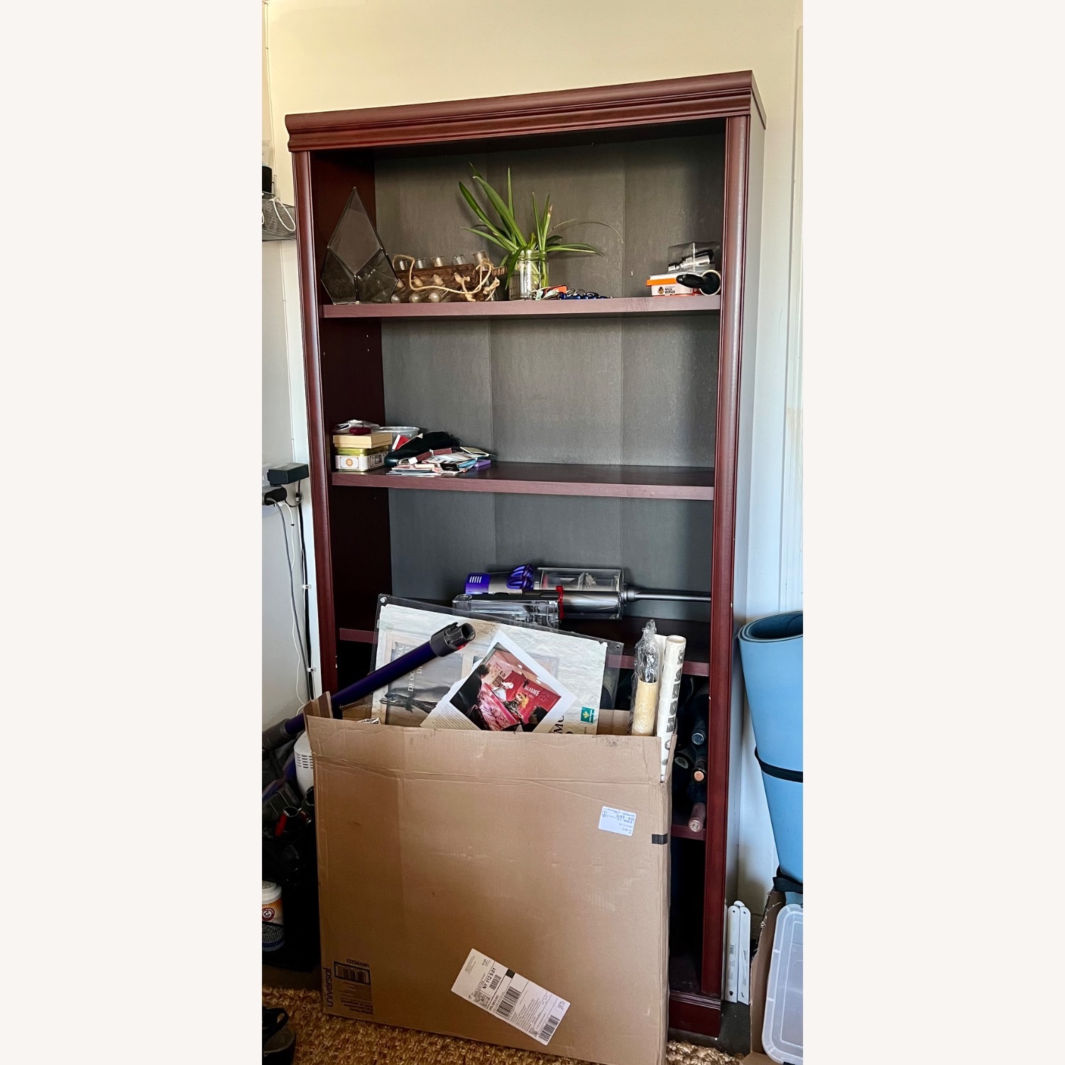 Mahogany Bookcase With Adjustable Shelves - image-1