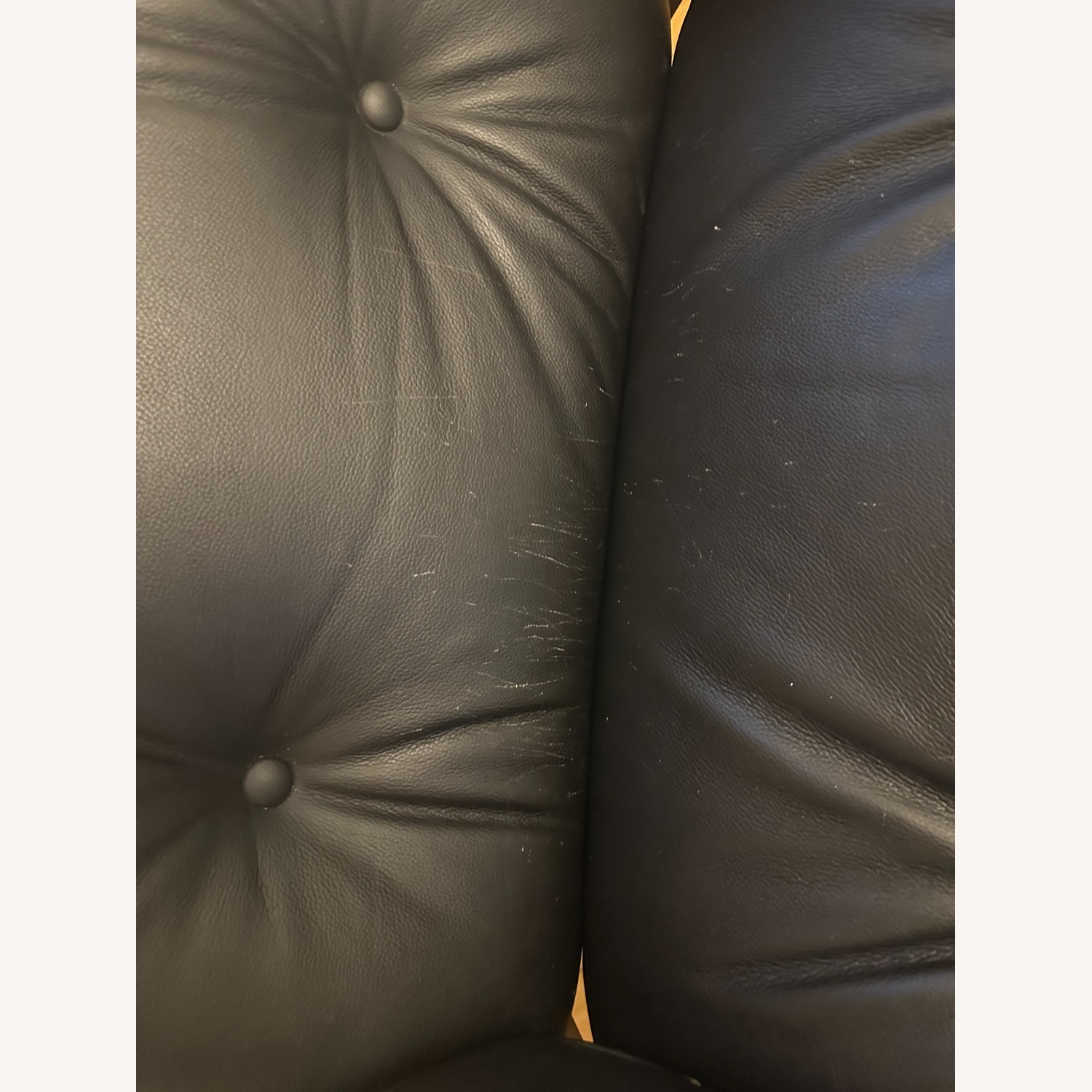 Black Faux Leather Armchair With Ottoman - image-5