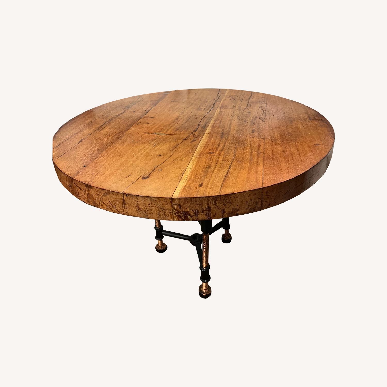 Industrial Style Coffee Table (Solid Wood & Metal) - image-0