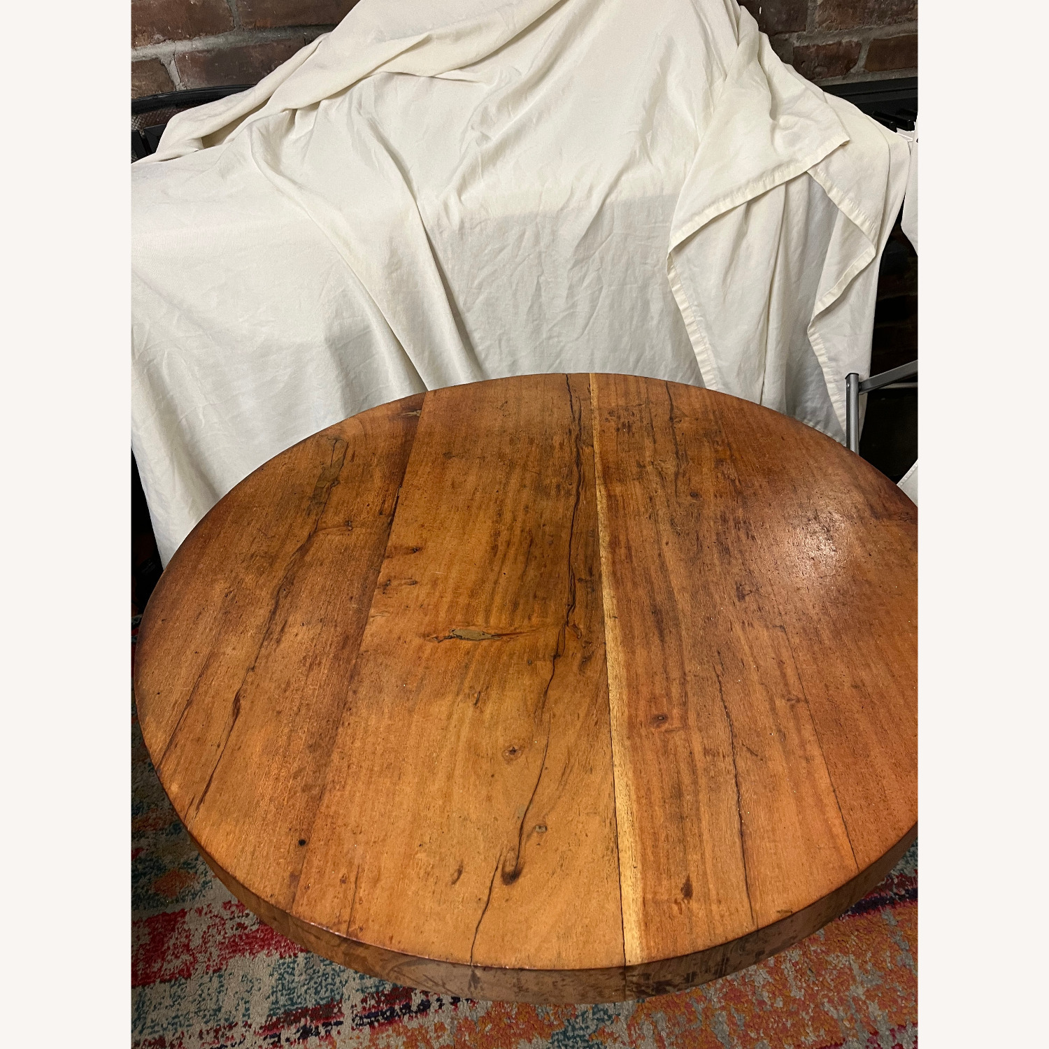 Industrial Style Coffee Table (Solid Wood & Metal) - image-1