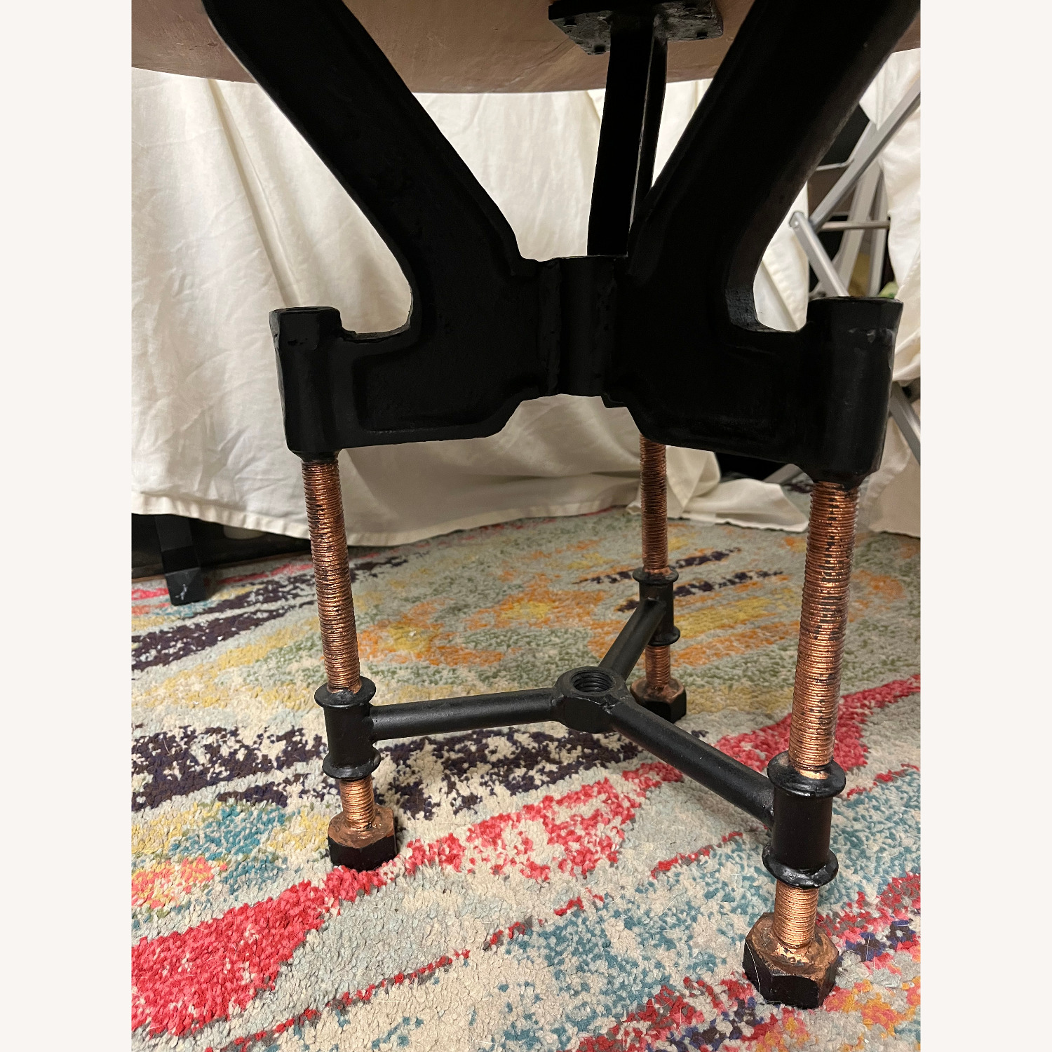 Industrial Style Coffee Table (Solid Wood & Metal) - image-2