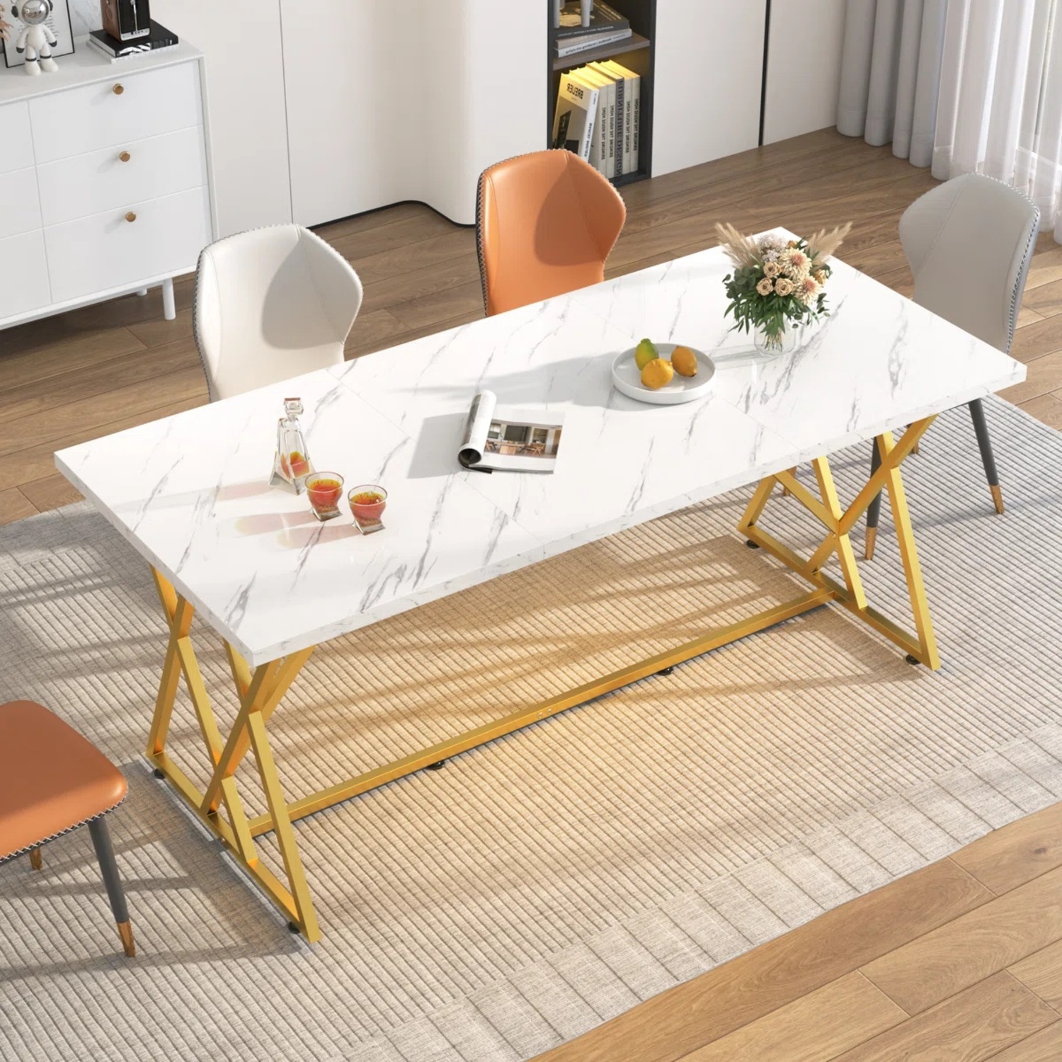 Marble Grey Dining Table - image-4