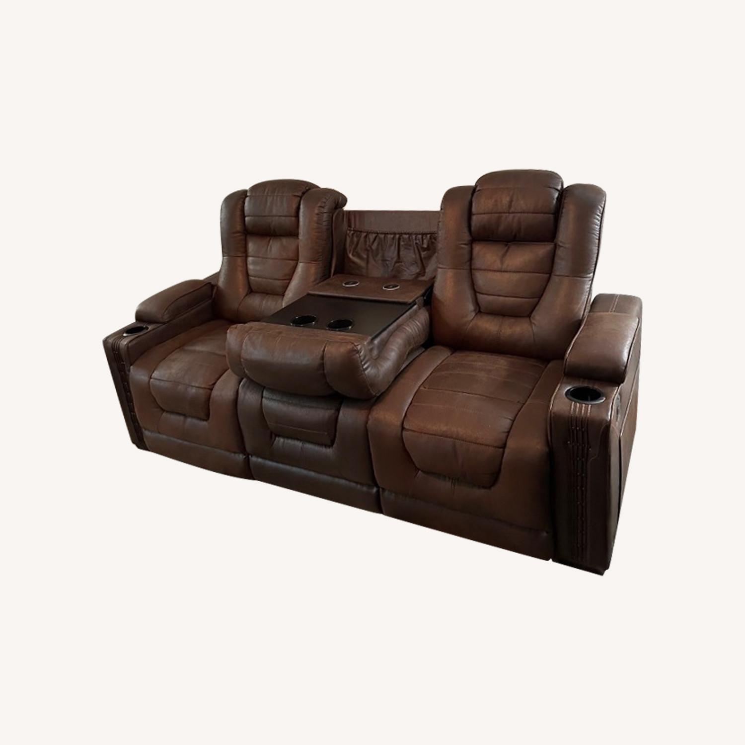 Eric Church Leather Sofa - image-0
