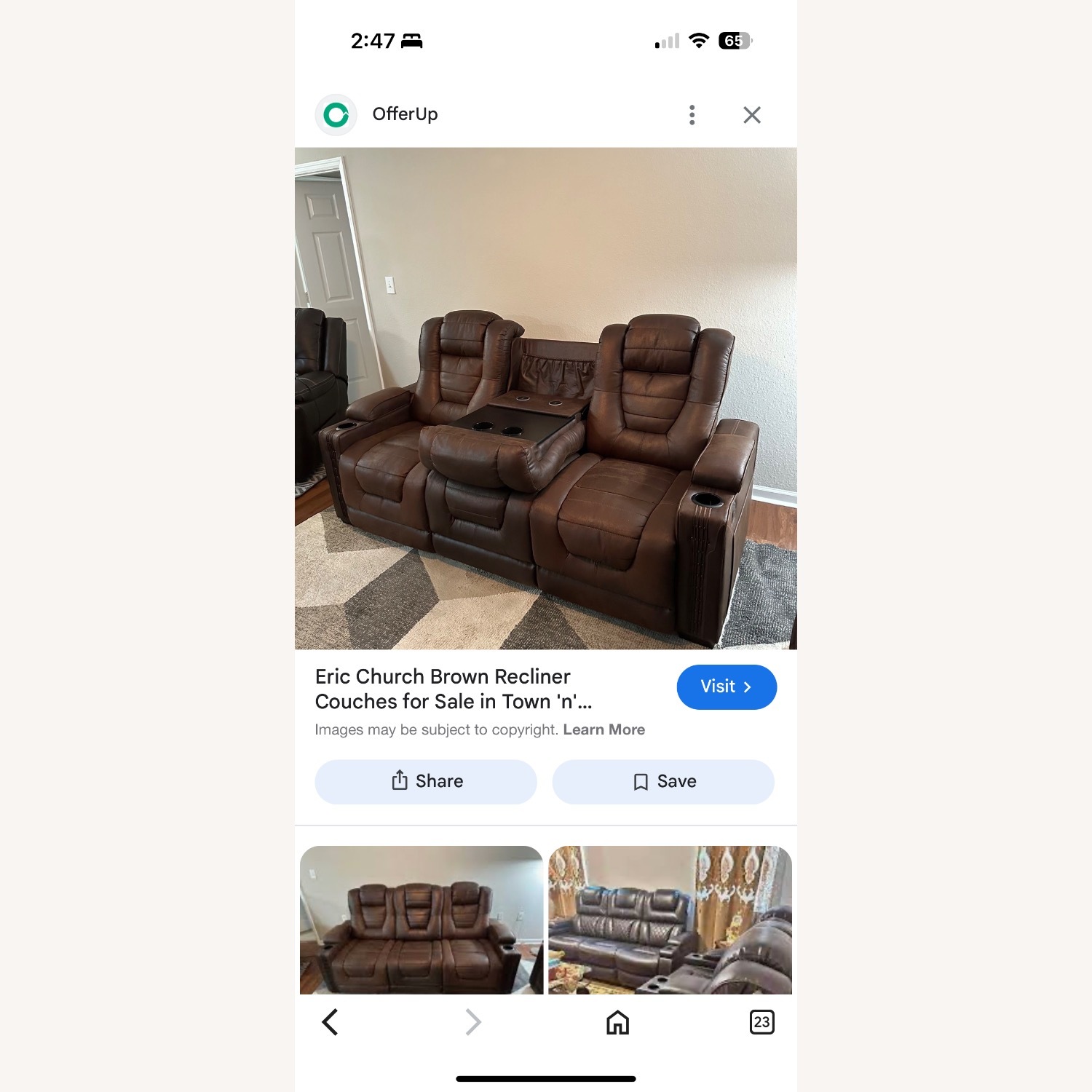 Eric Church Leather Sofa - image-3