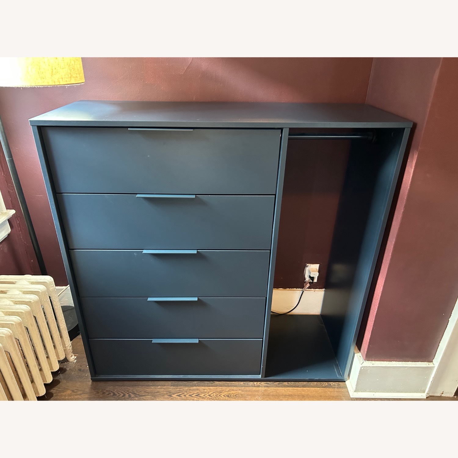 IKEA NORDMELA Blue Dresser with Clothes Rail - image-6