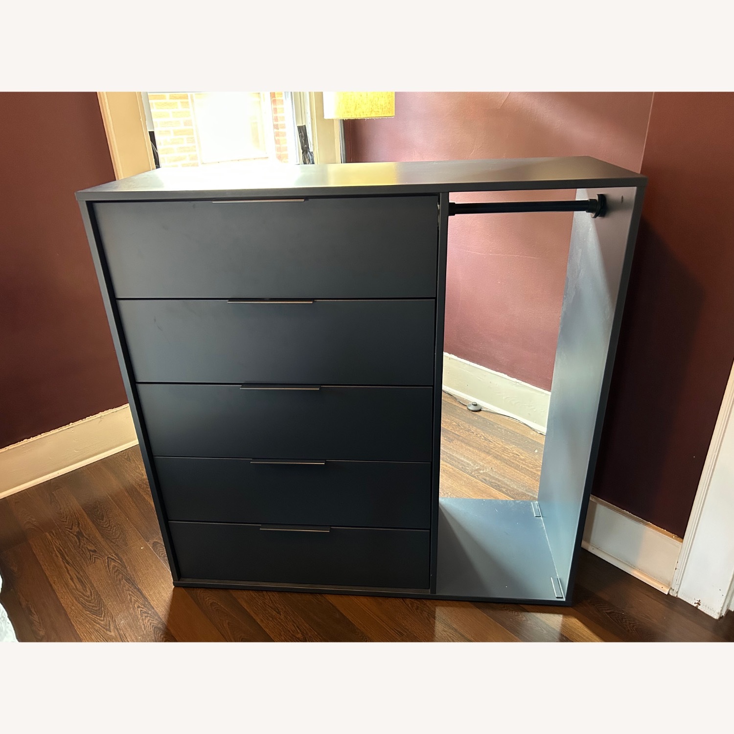 IKEA NORDMELA Blue Dresser with Clothes Rail - image-1