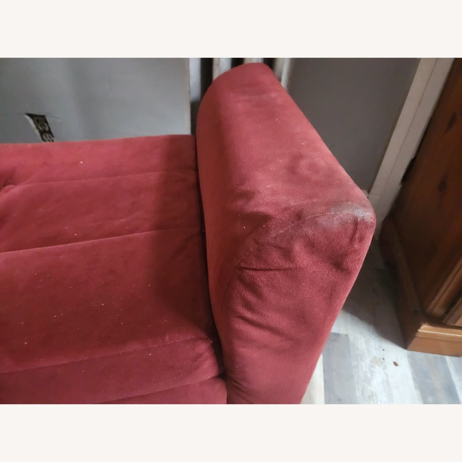Red Upholstered Storage Bench - image-2