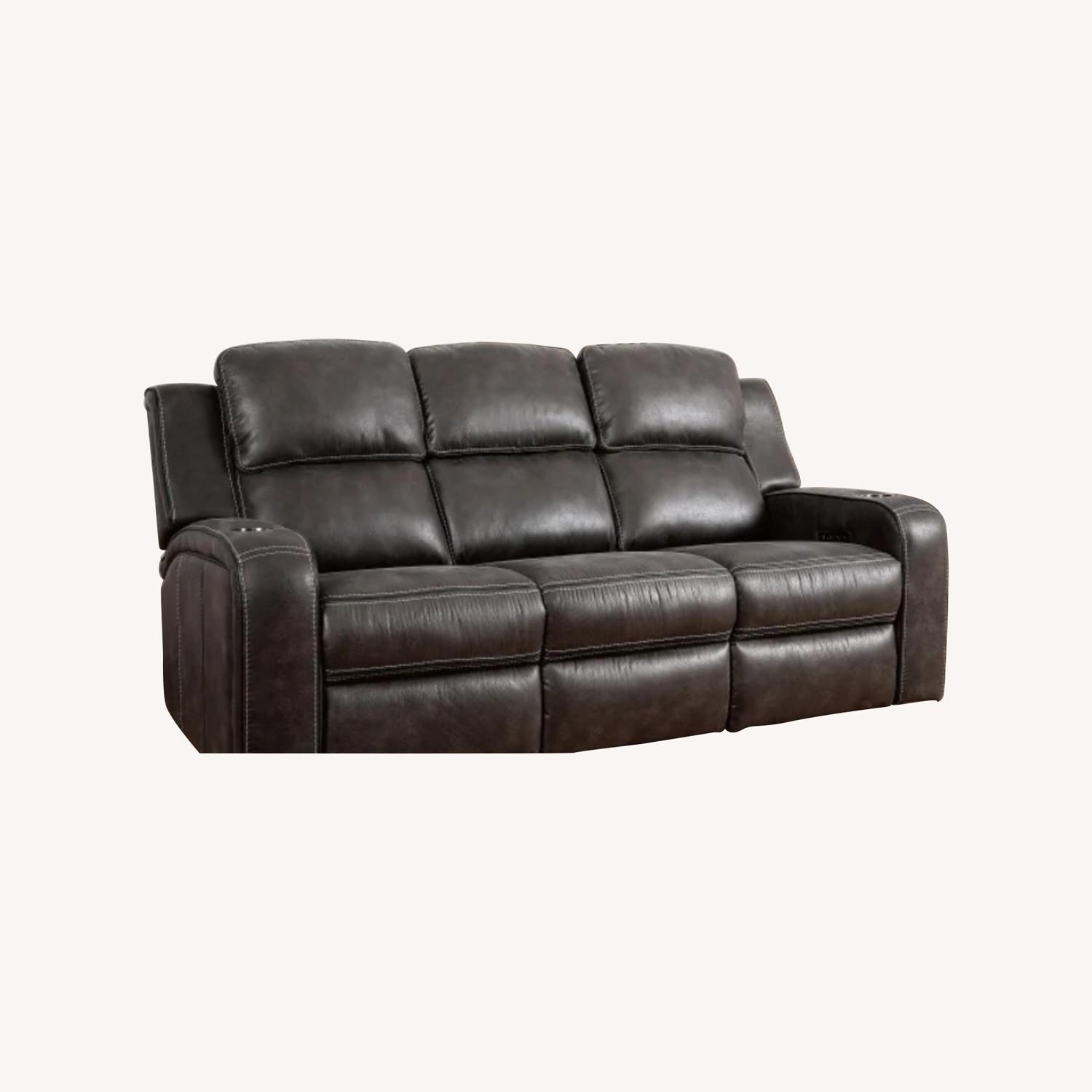 Power Reclining Sofa with Drop Down Table - image-0