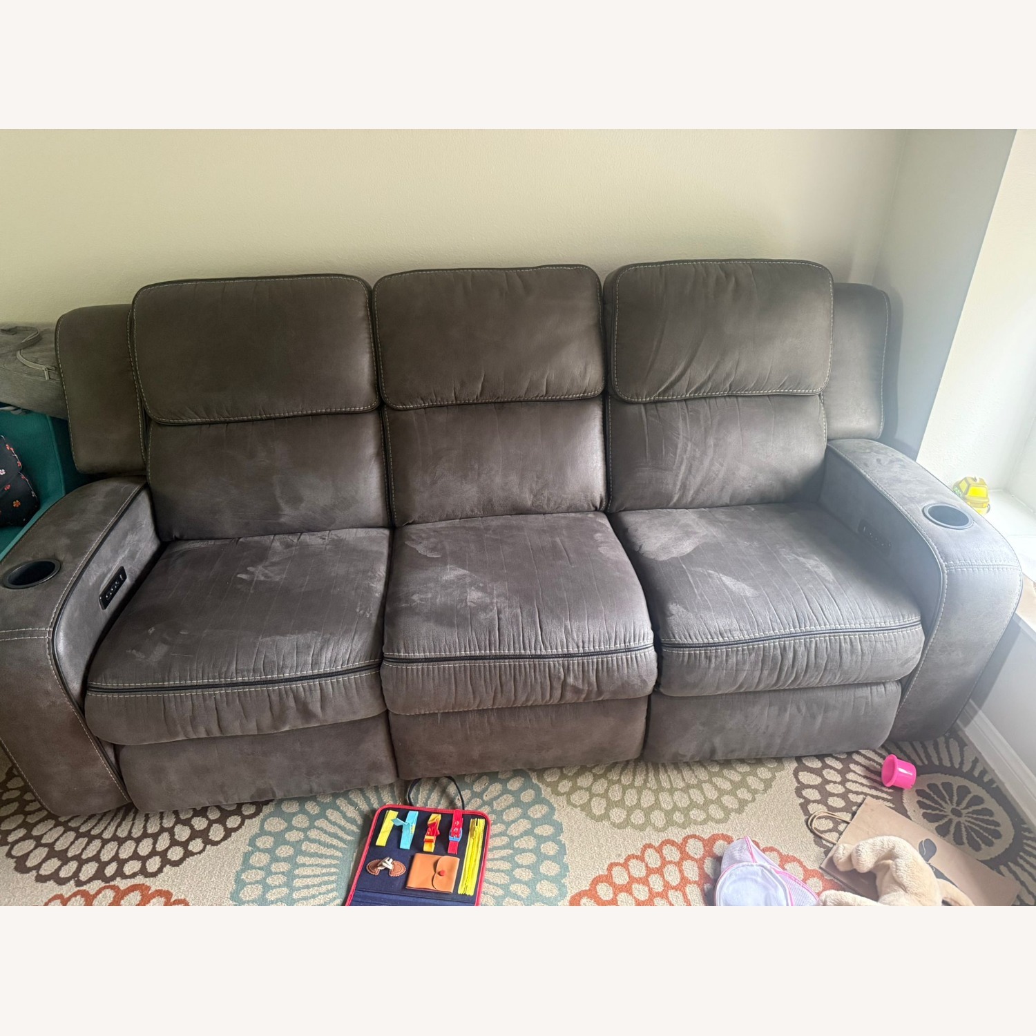 Power Reclining Sofa with Drop Down Table - image-7