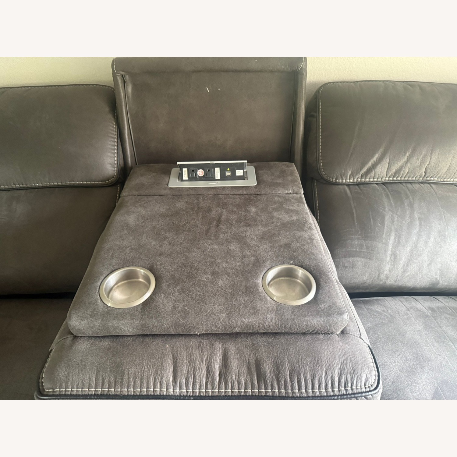 Power Reclining Sofa with Drop Down Table - image-2