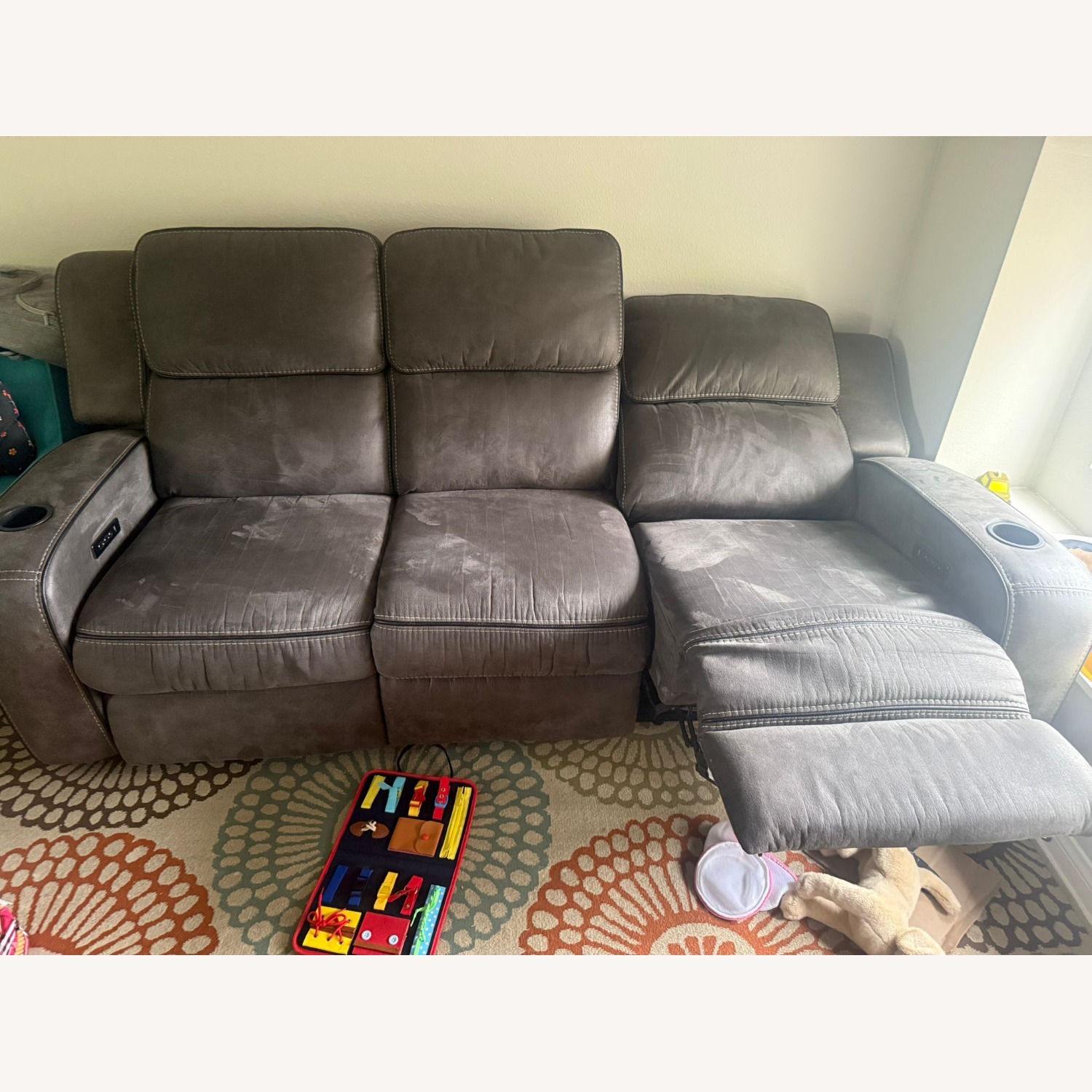 Power Reclining Sofa with Drop Down Table - image-5