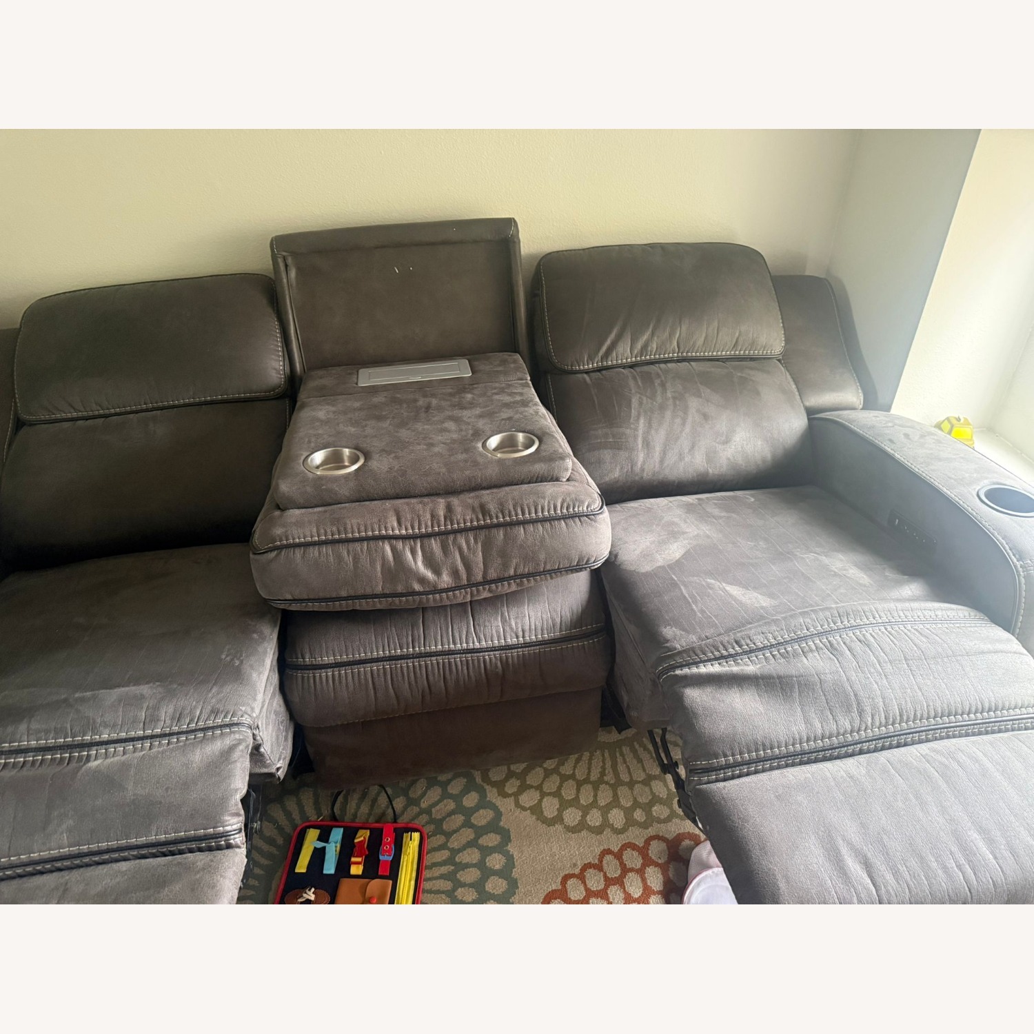 Power Reclining Sofa with Drop Down Table - image-4