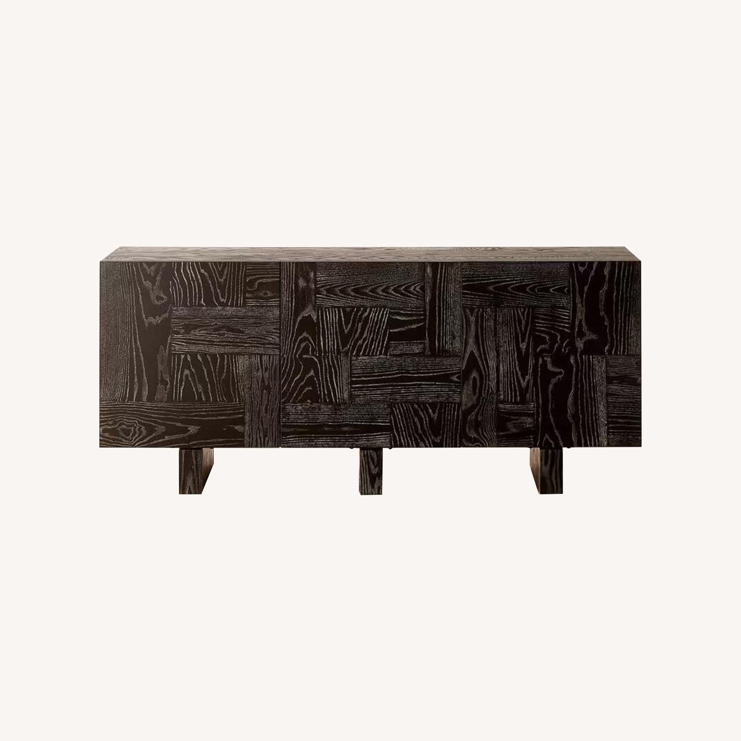 Marchino Cerused Black Wood Media Console - image-0
