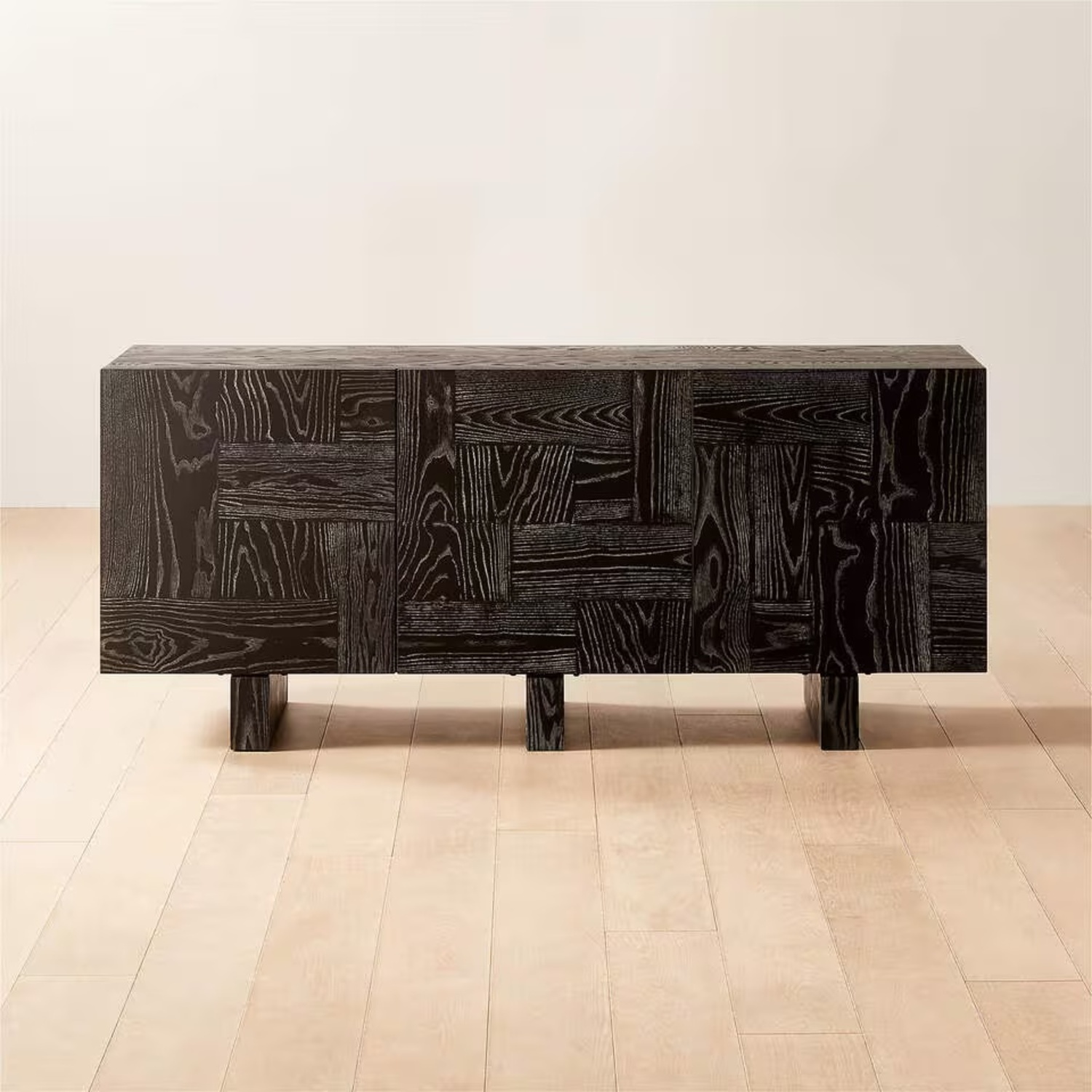 Marchino Cerused Black Wood Media Console - image-4