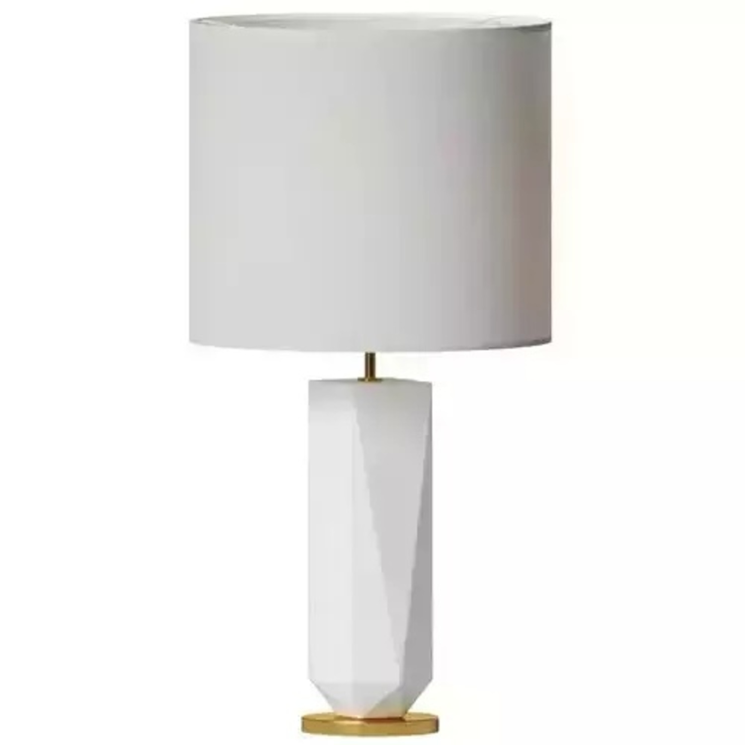 West Elm Faceted Porcelain White Table Lamps - image-0